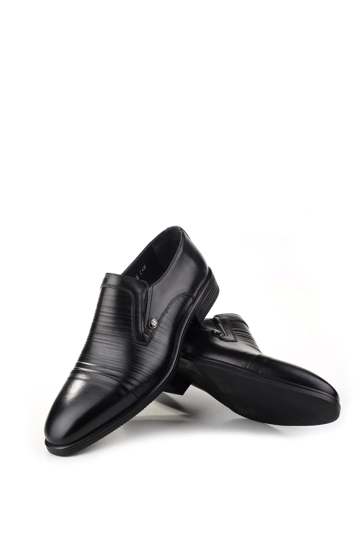 525 Erkek Hakiki Deri Bağcıksız Kauçuk Klasik Ayakkabı - Görsel 4