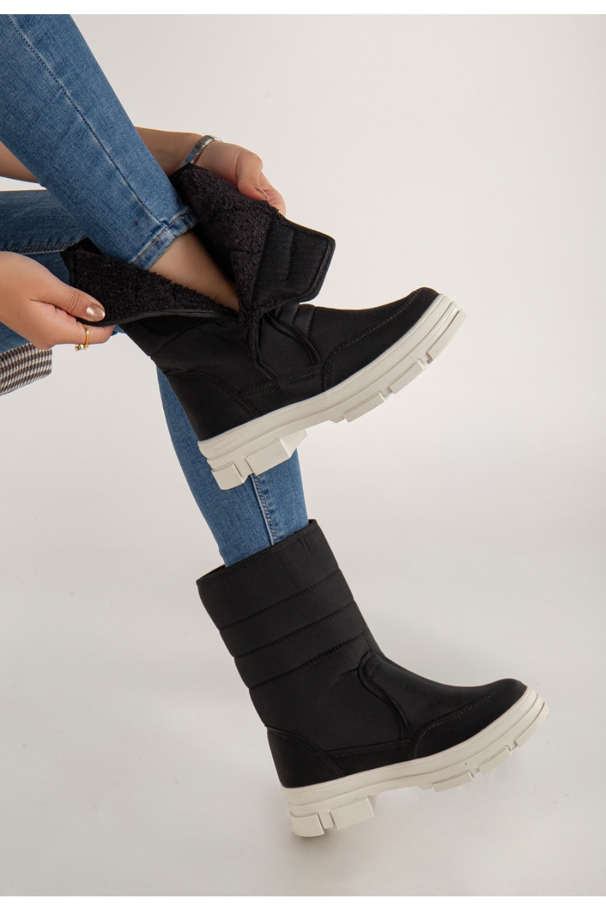 Diva Termal Kürklü Bantlı Soğuk Dayanıklı Kadın Bot Çizme Kar Botu - Görsel 2