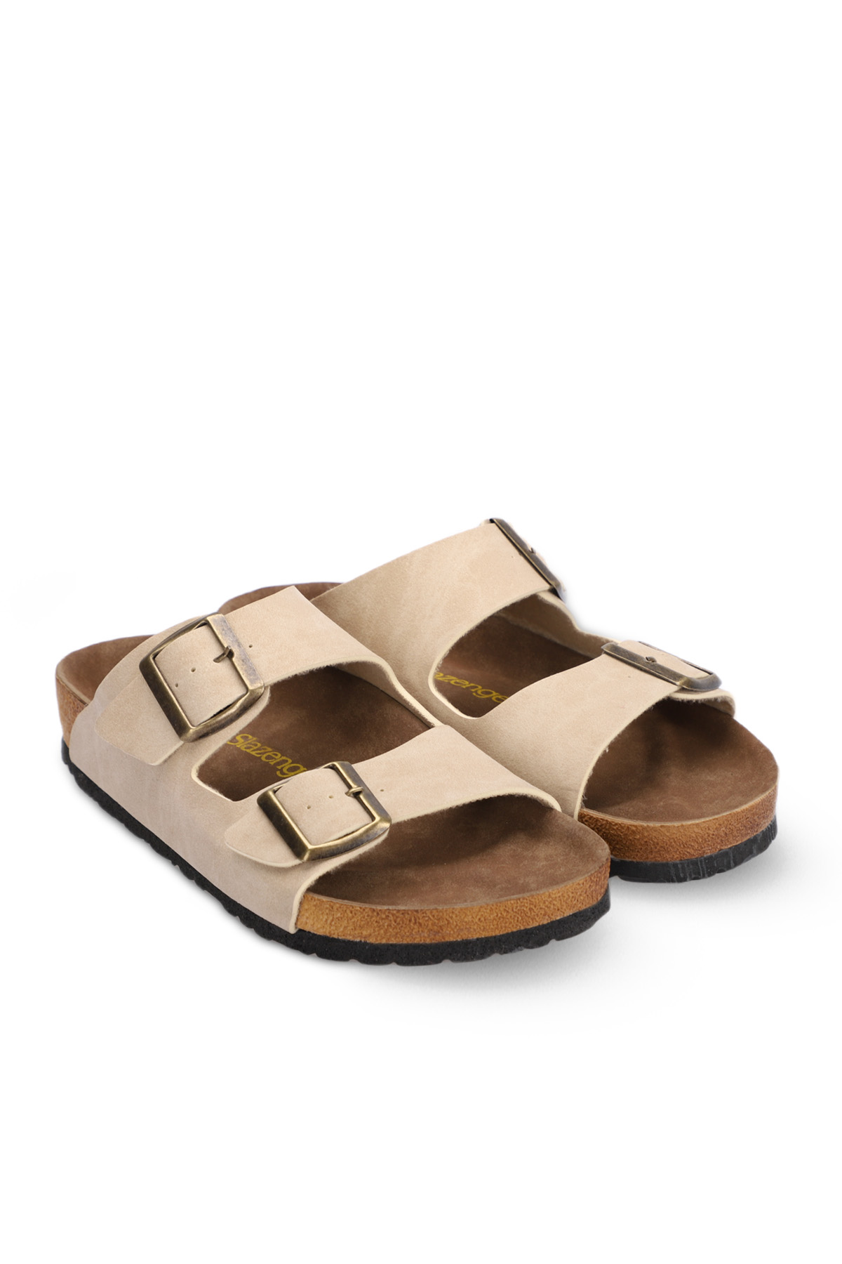 LENS Kadın Terlik Bej Nubuk - Görsel 3