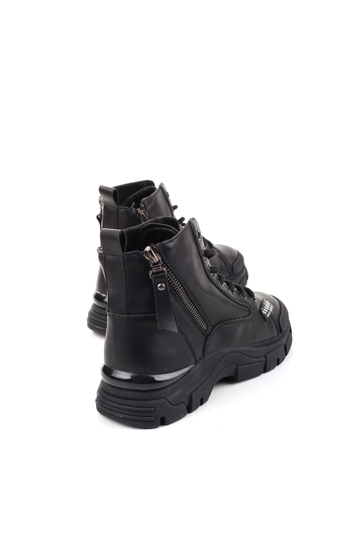 23K310-9 Kadın İçi Yünlü Kaymaz Taban Deri Bot - Görsel 4