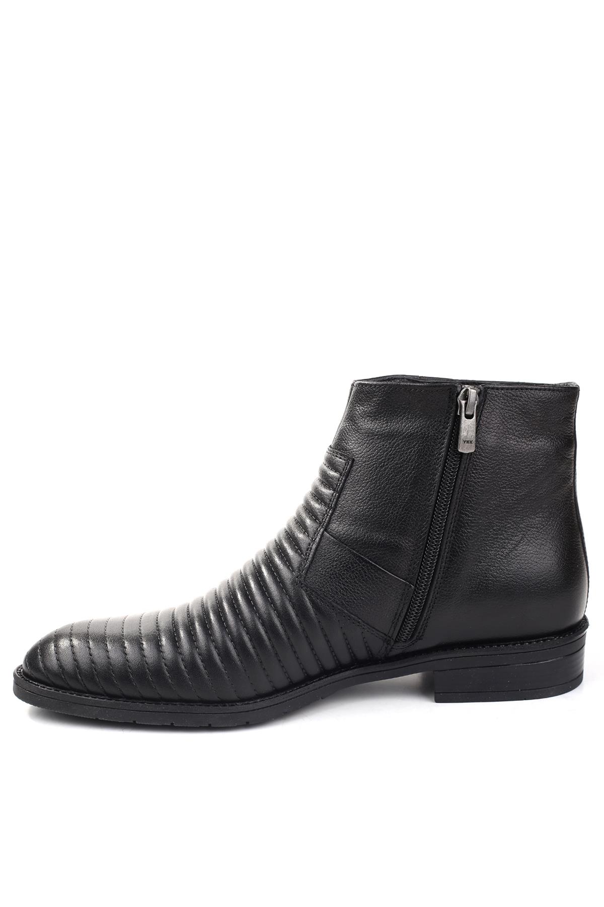 1049 Erkek Hakiki Deri Günlük Kürklü Bot - Görsel 3