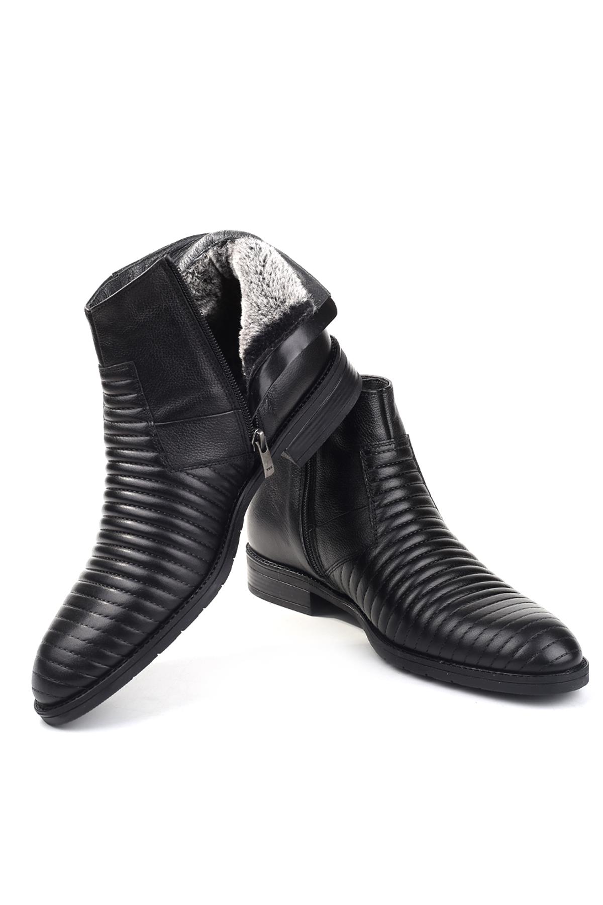 1049 Erkek Hakiki Deri Günlük Kürklü Bot - Görsel 6