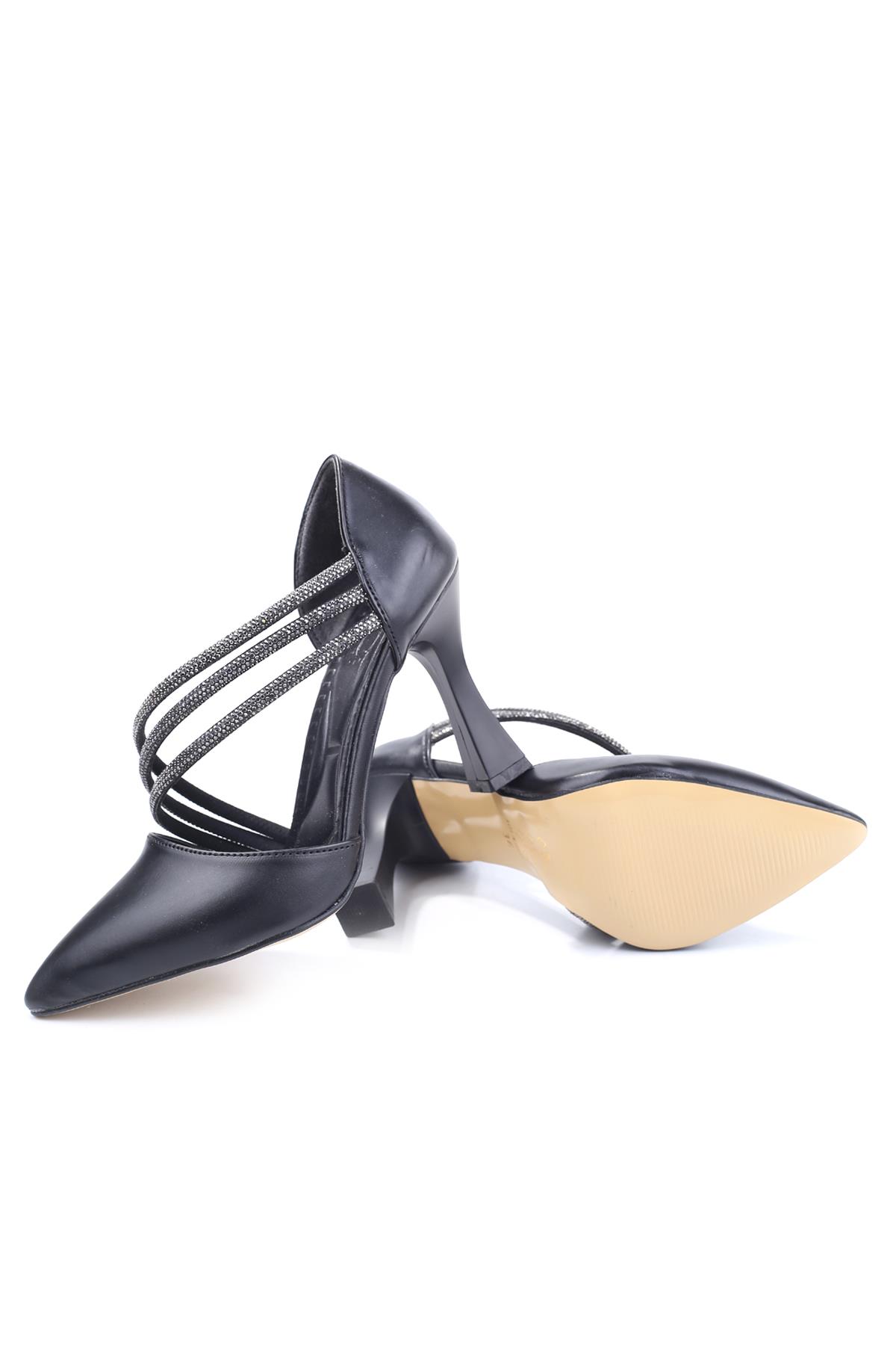 3560 Kadın 9 Cm Topuklu Taşlı Stiletto Ayakkabı - Görsel 6