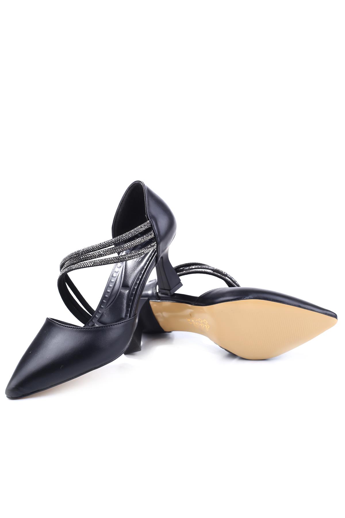3559 Kadın 6 Cm Topuklu Taşlı Stiletto Ayakkabı - Görsel 6