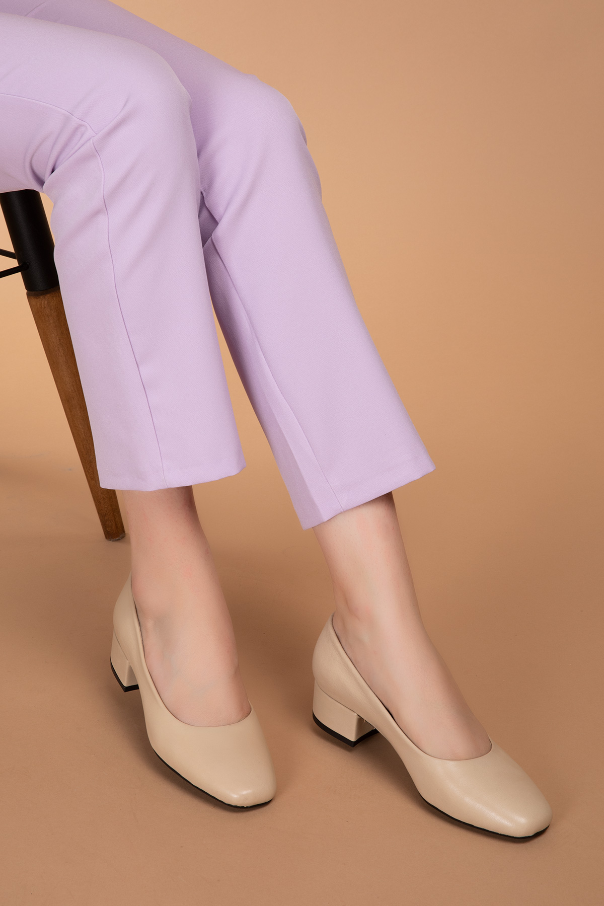 Gondol Hakiki Deri Topuklu Klasik Babet vdt.040 - Görsel 4