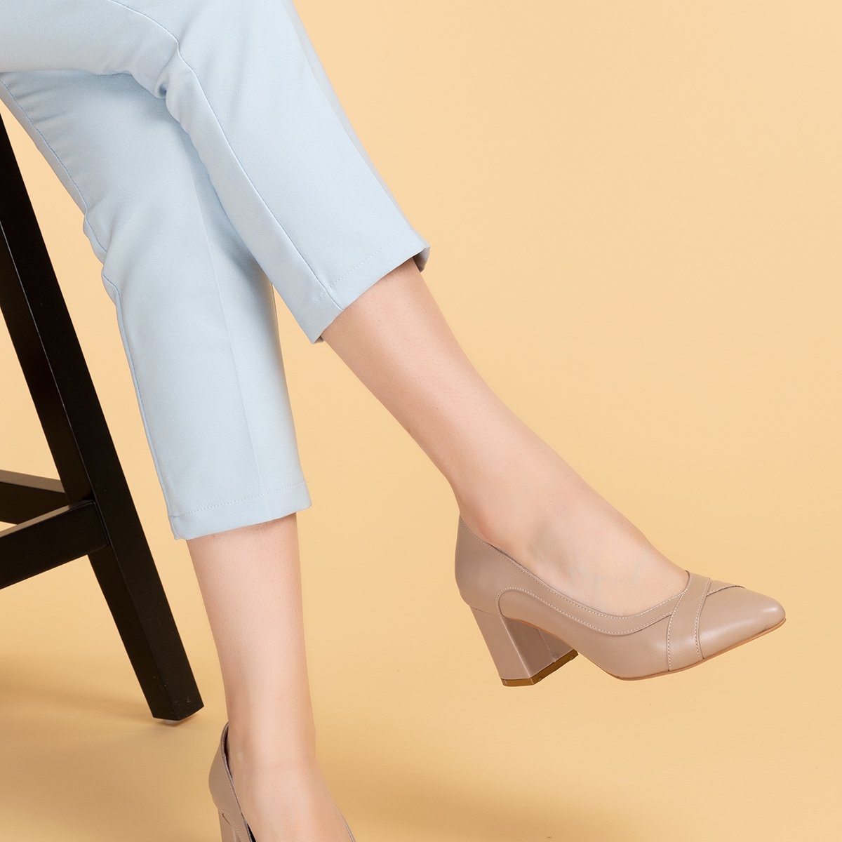 Gondol Kadın Hakiki Deri Rahat Klasik Topuklu Ayakkabı şhn.722 - Görsel 5