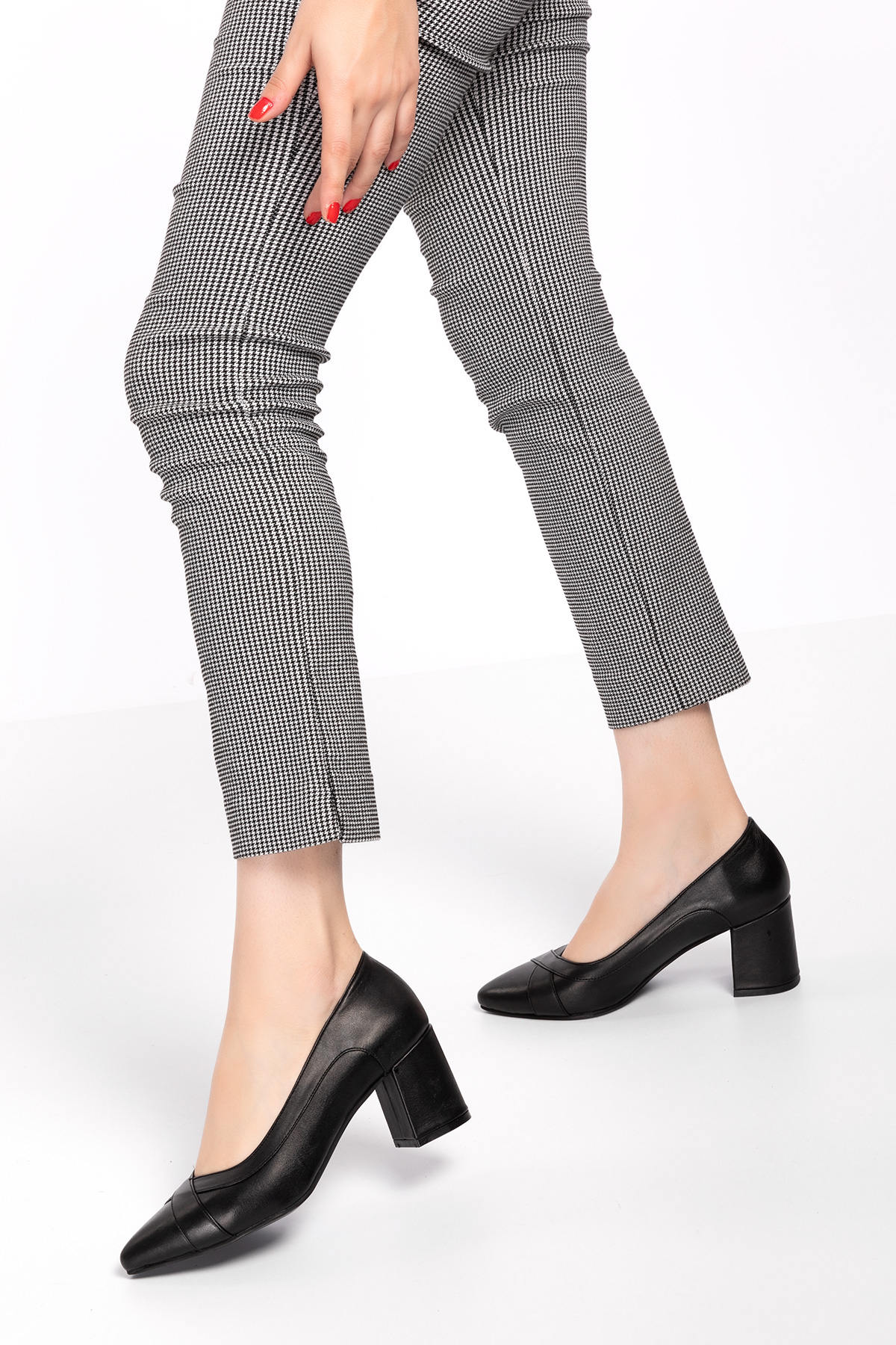 Gondol Kundura Gondol Kadın Hakiki Deri Rahat Klasik Topuklu Ayakkabı şhn.722 - Görsel 5