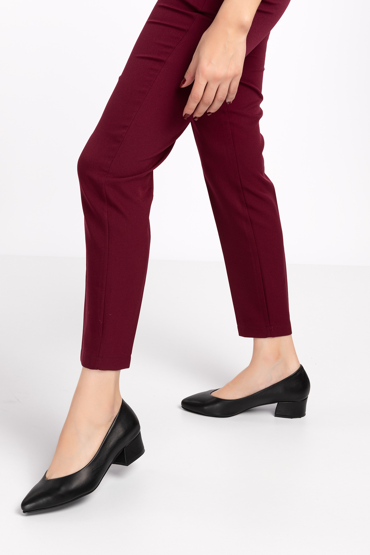 Gondol Kadın Hakiki Deri Topuklu Hostes Ayakkabısı şhn.801 - Görsel 3