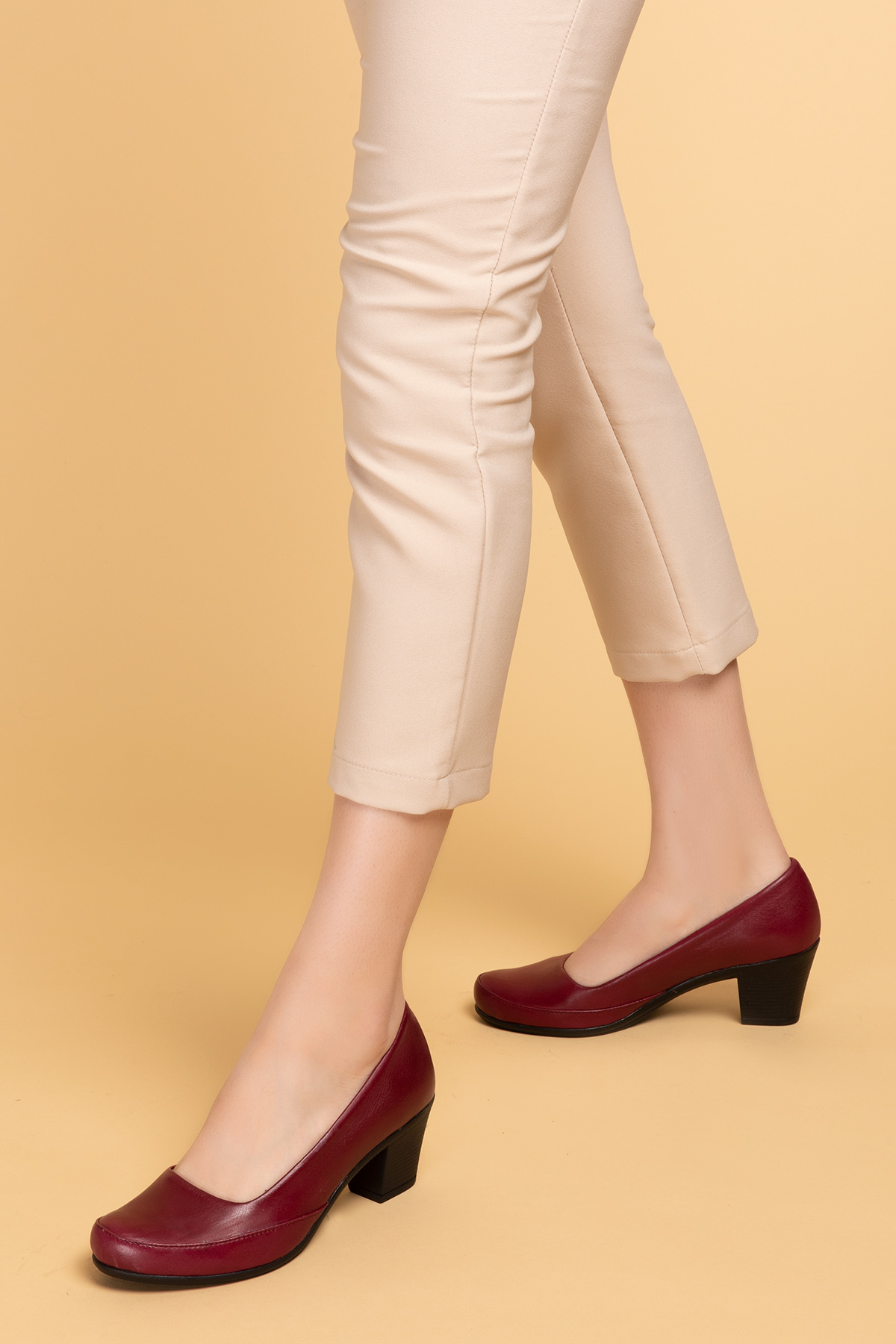 Gondol Kadın Hakiki Deri Klasik Topuklu Ayakkabı vdt.8080 - Görsel 5