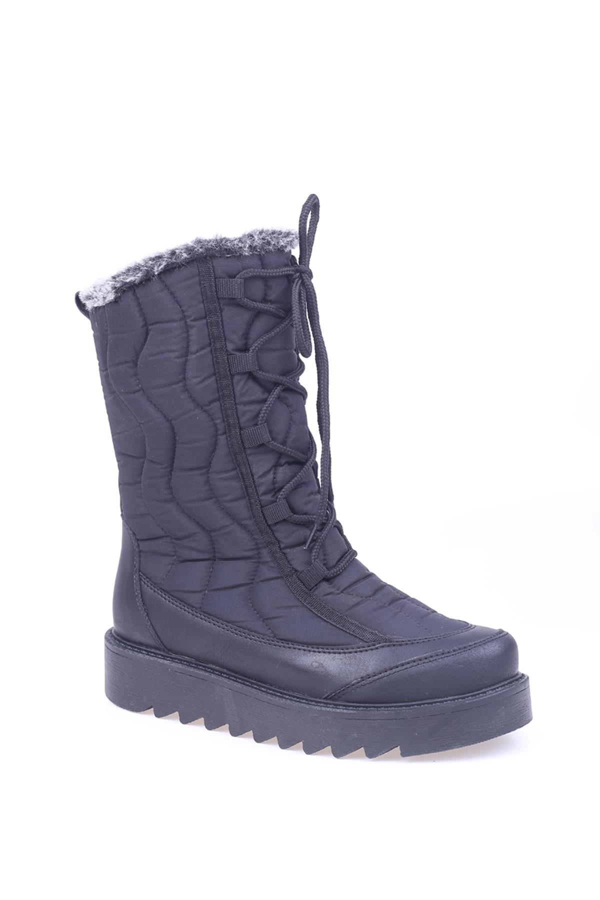 PapuçSepeti 2243 Kadın Kaymaz Taban Kürklü Termal Kar Botu - Görsel 2