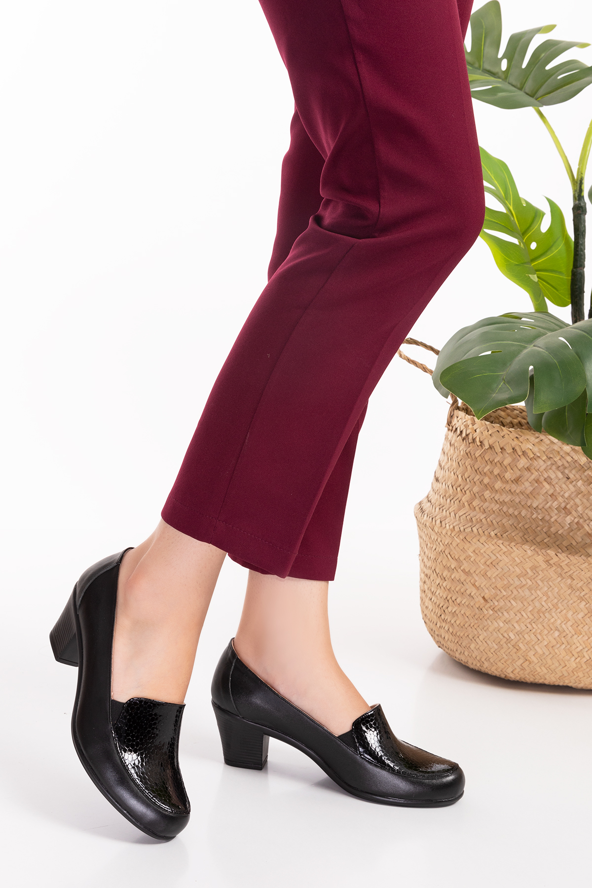 Gondol Hakiki Deri Rahat Klasik Topuklu Ayakkabı vdt.206 - Görsel 4