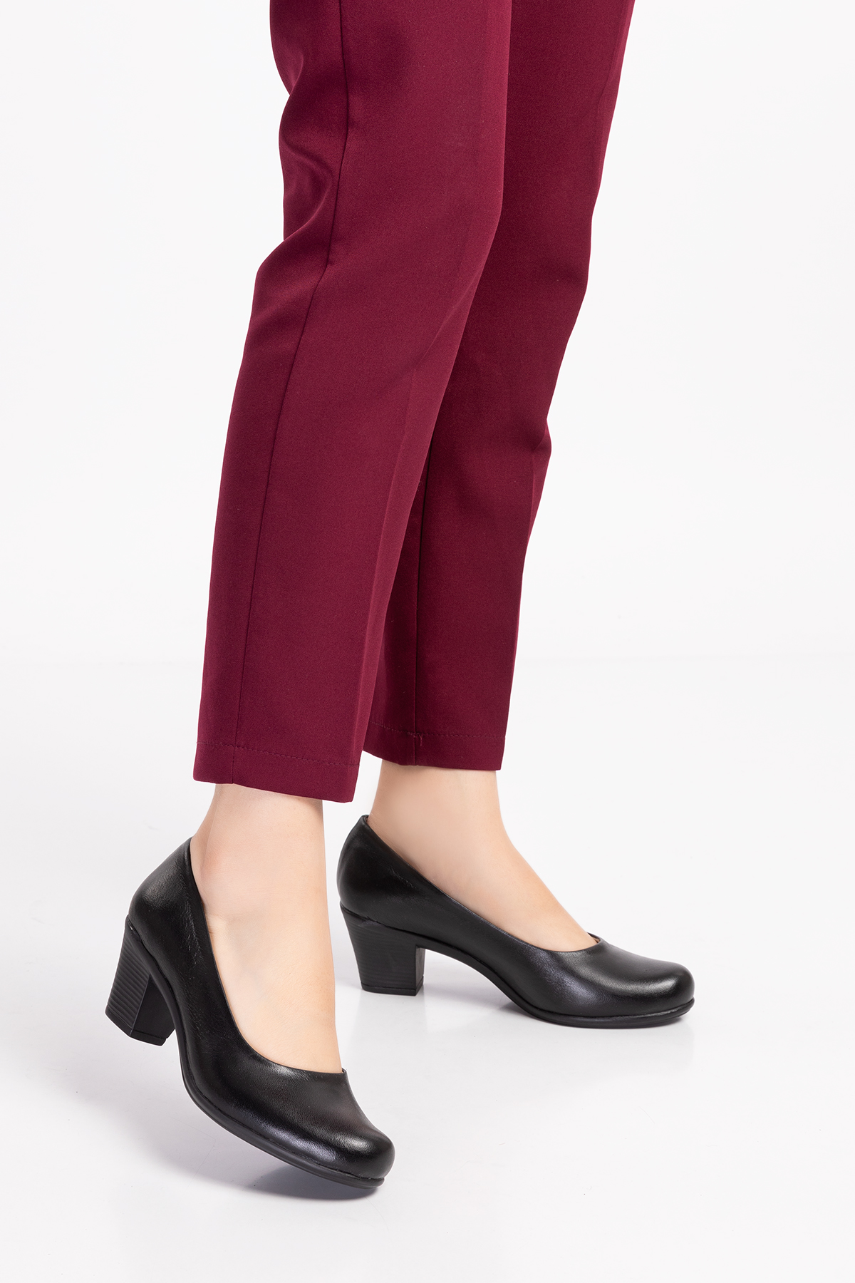 Gondol Hakiki Deri Klasik Orta Boy Topuklu Ayakkabı Vdt.200 - Görsel 4