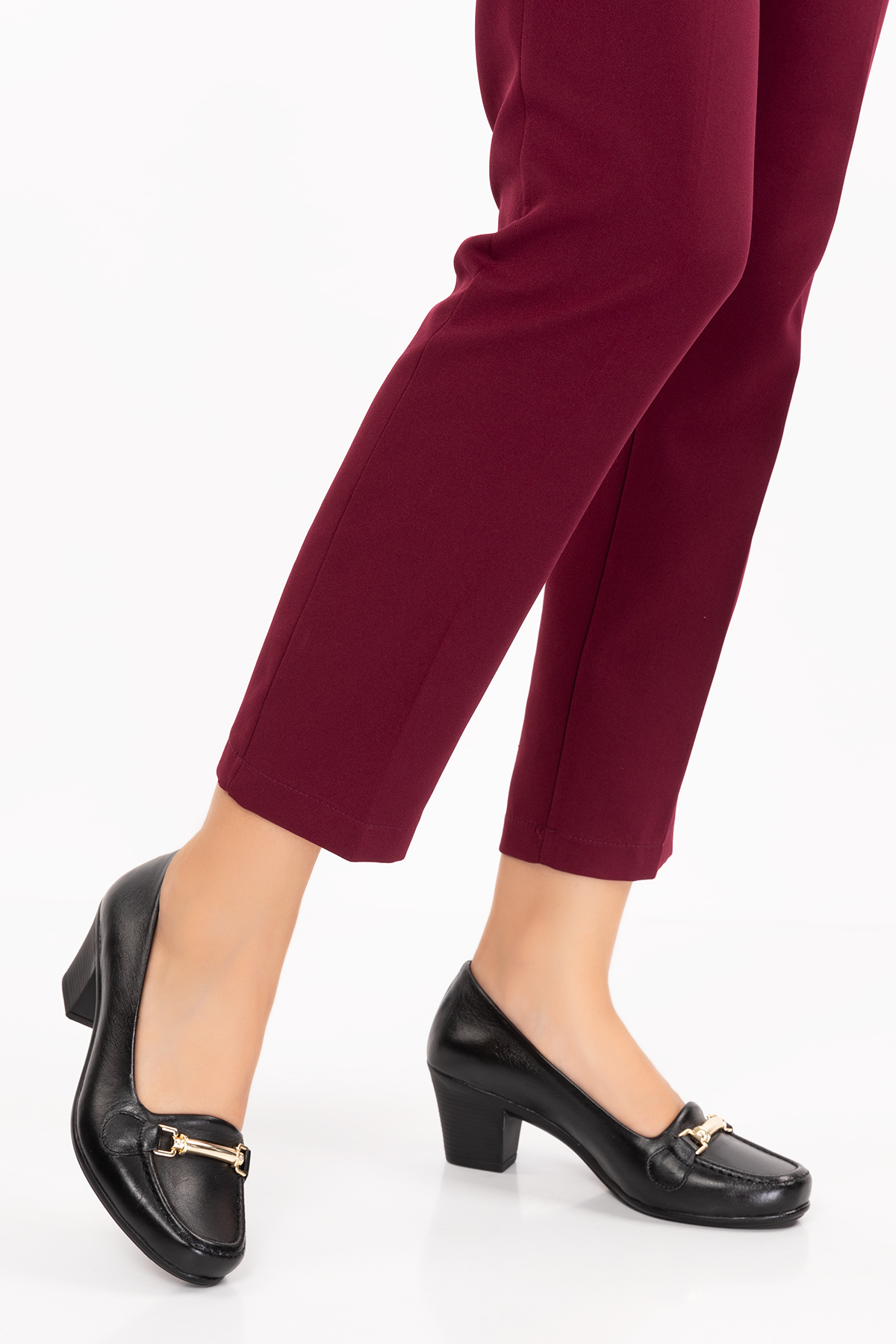 Gondol Hakiki Deri Rahat Klasik Topuklu Ayakkabı vdt.71 - Görsel 5