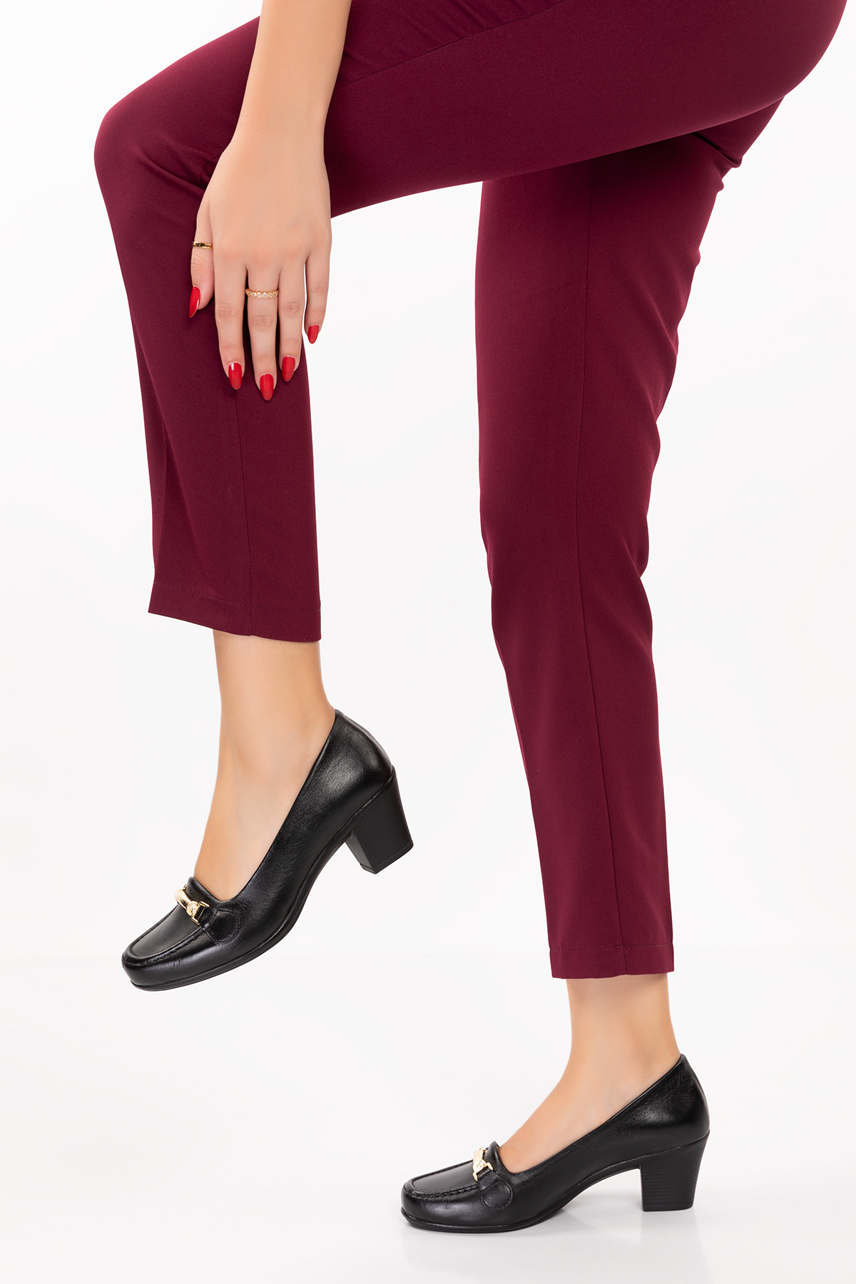 Gondol Hakiki Deri Rahat Klasik Topuklu Ayakkabı vdt.71 - Görsel 6