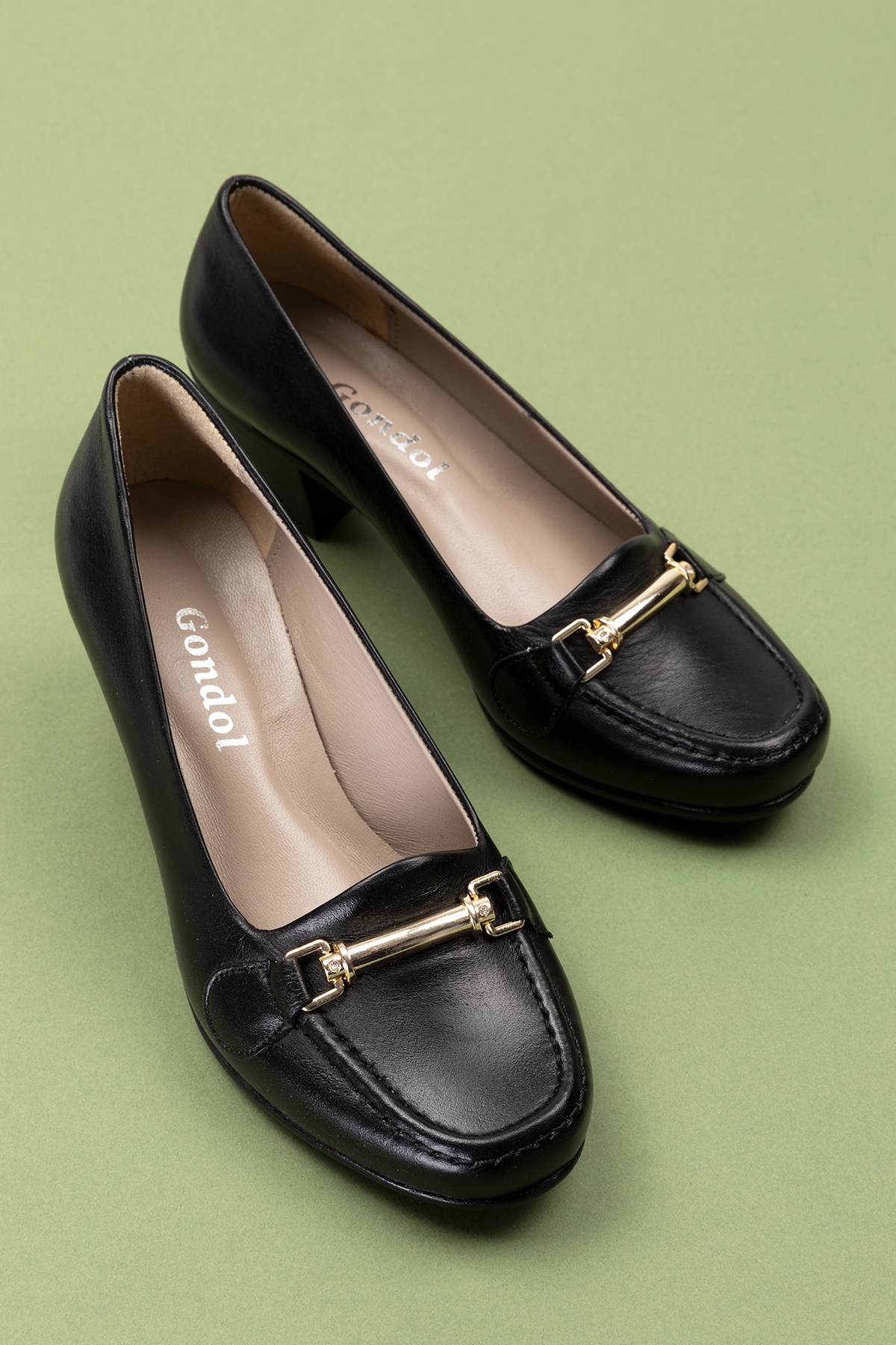 Gondol Hakiki Deri Rahat Klasik Topuklu Ayakkabı vdt.71 - Görsel 8