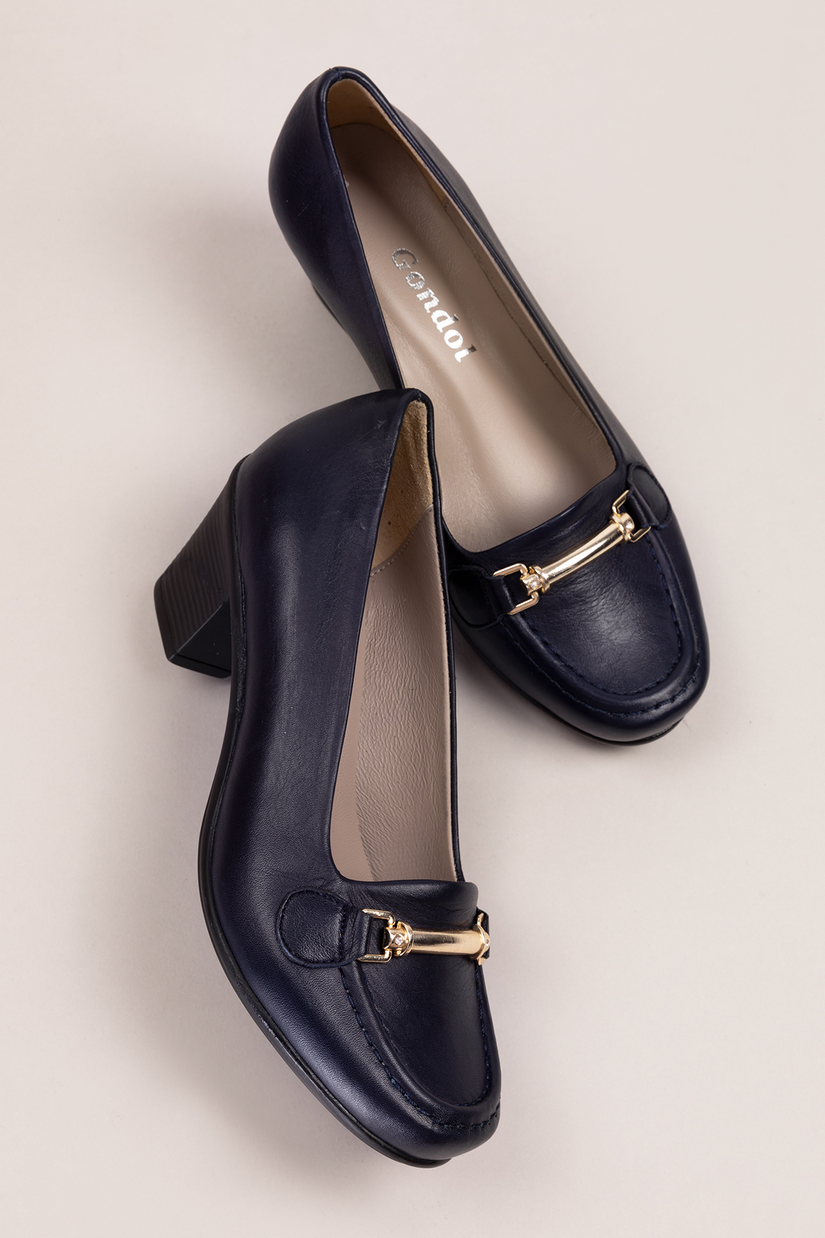 Gondol Hakiki Deri Rahat Klasik Topuklu Ayakkabı vdt.71 - Görsel 3