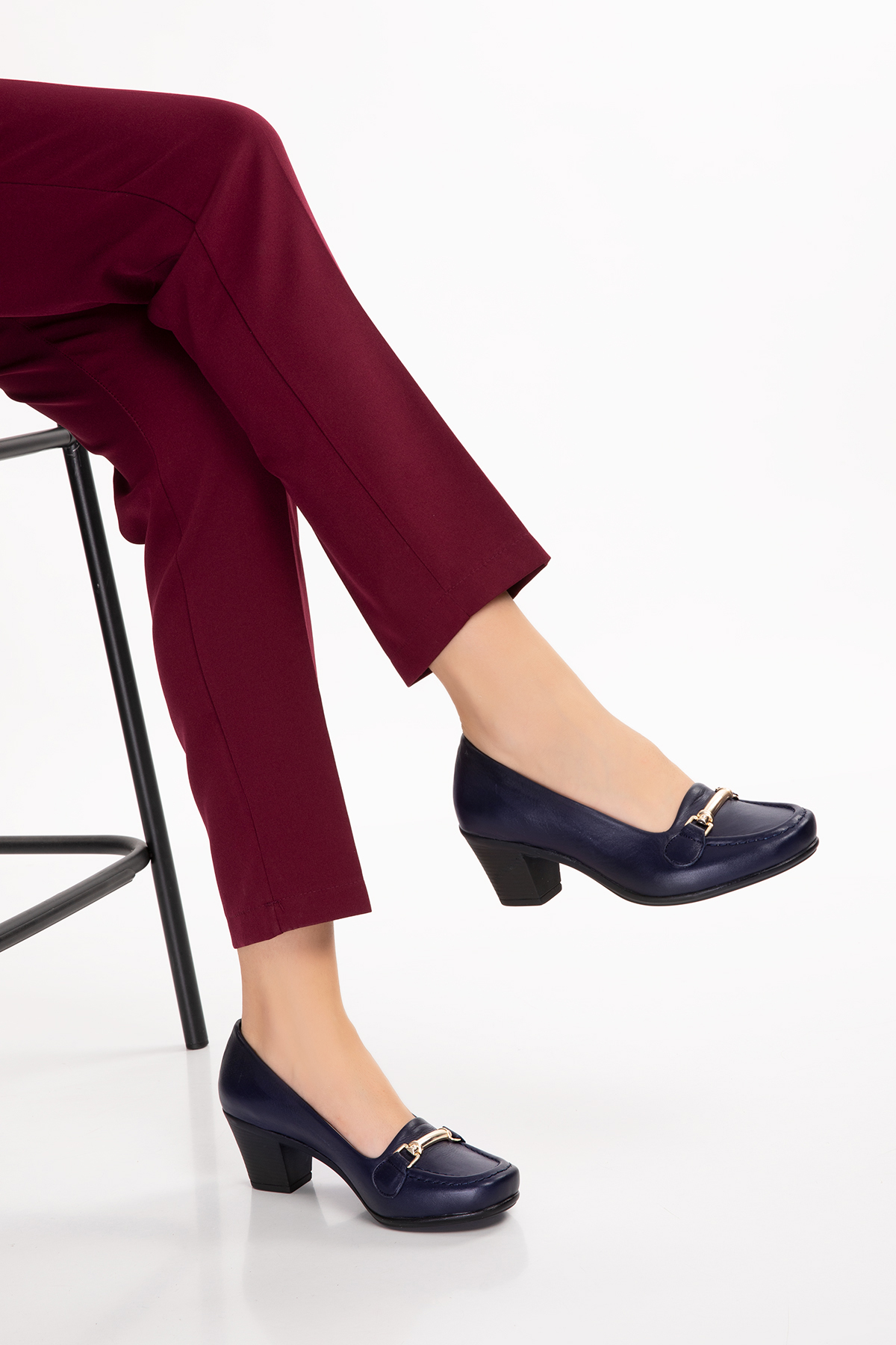 Gondol Hakiki Deri Rahat Klasik Topuklu Ayakkabı vdt.71 - Görsel 2