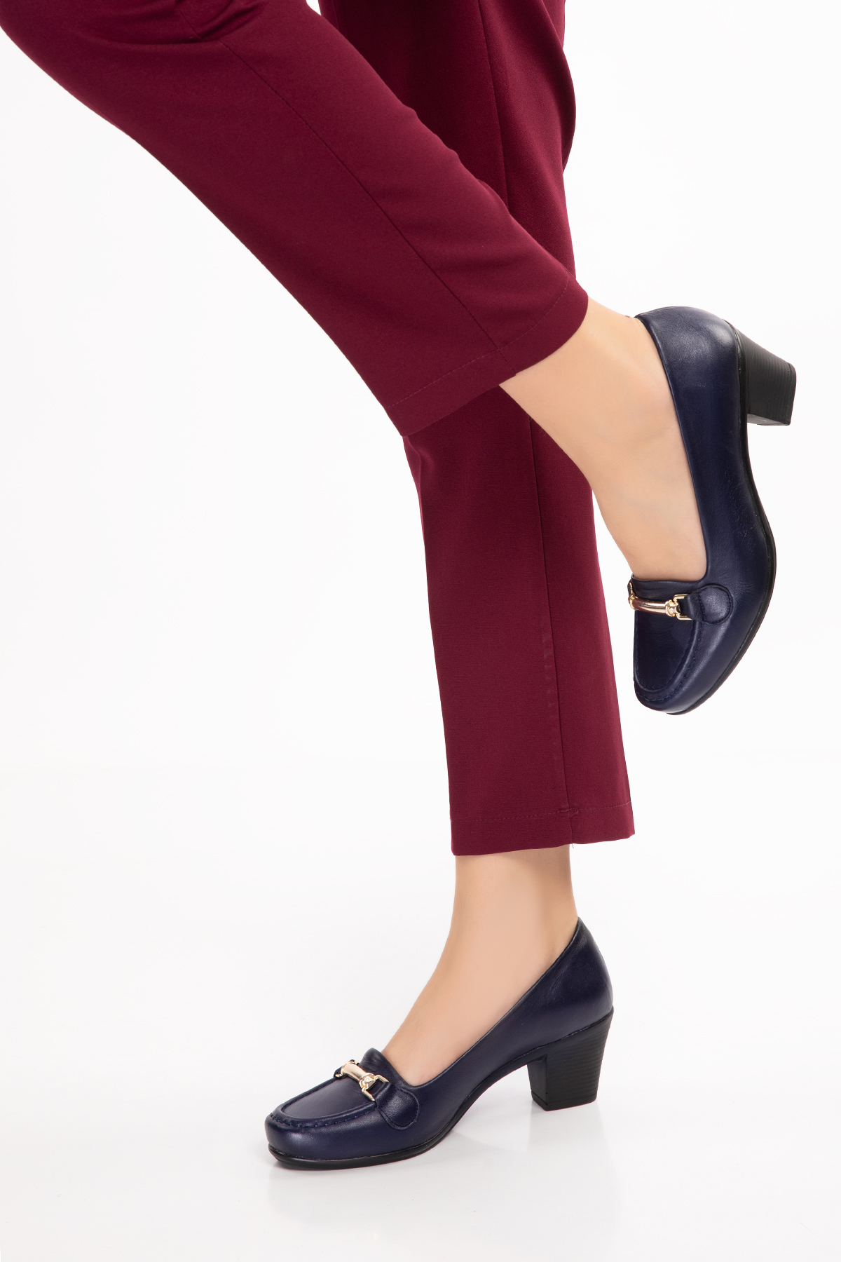 Gondol Hakiki Deri Rahat Klasik Topuklu Ayakkabı vdt.71 - Görsel 6