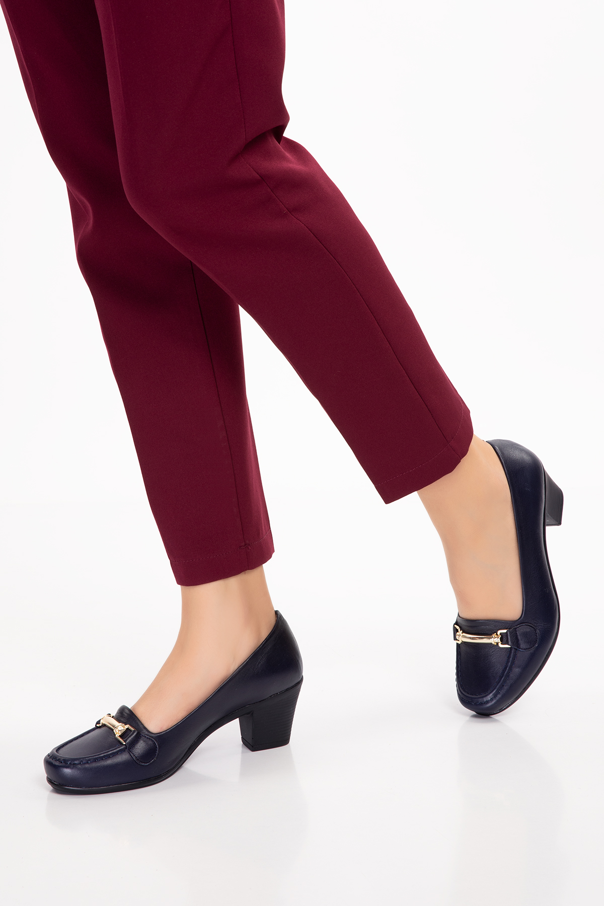 Gondol Hakiki Deri Rahat Klasik Topuklu Ayakkabı vdt.71 - Görsel 7