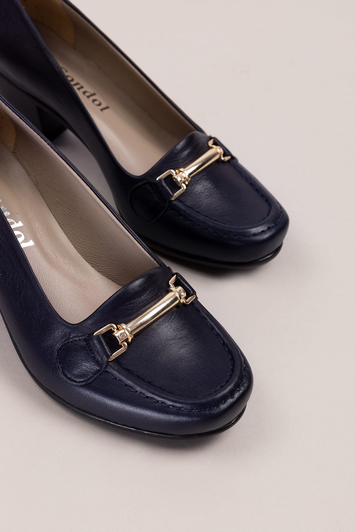 Gondol Hakiki Deri Rahat Klasik Topuklu Ayakkabı vdt.71 - Görsel 8