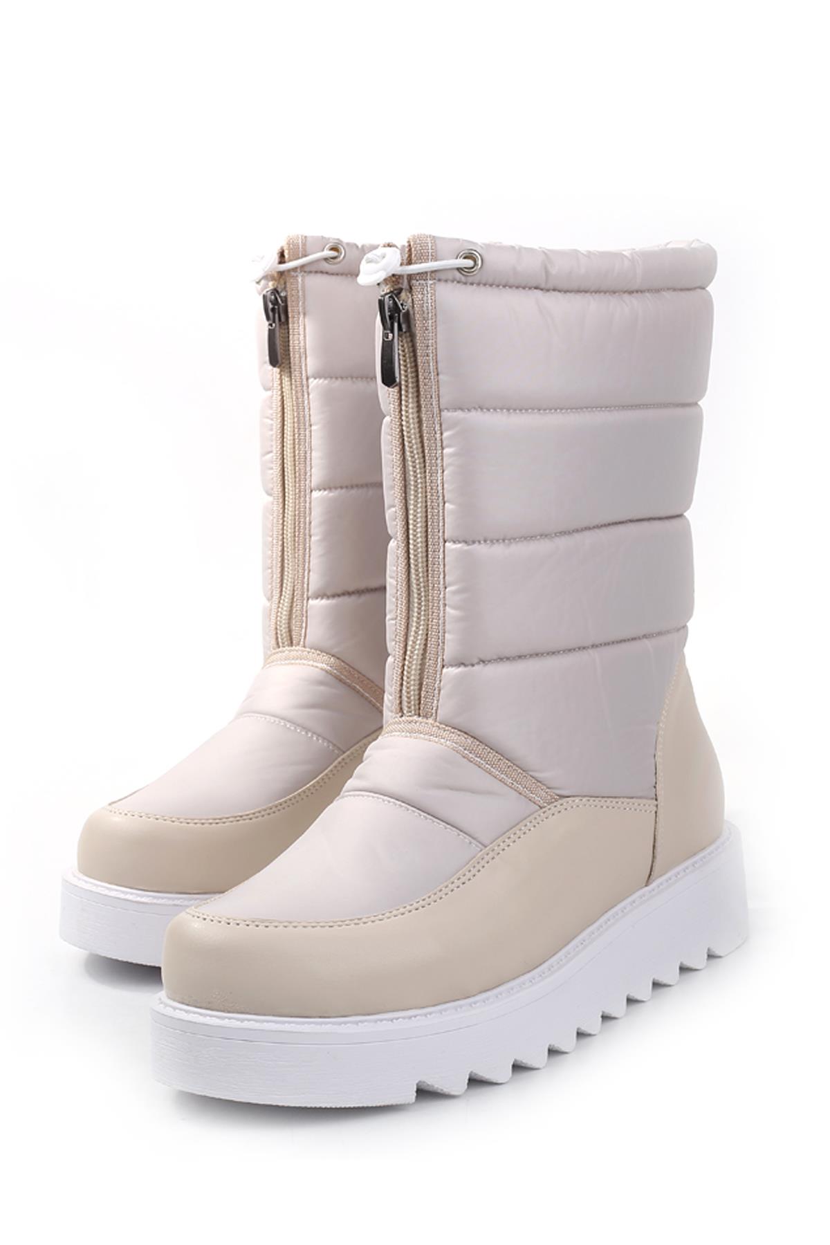 PapuçSepeti 2244 Kadın Kaymaz Taban Kürklü Termal Kar Botu - Görsel 4