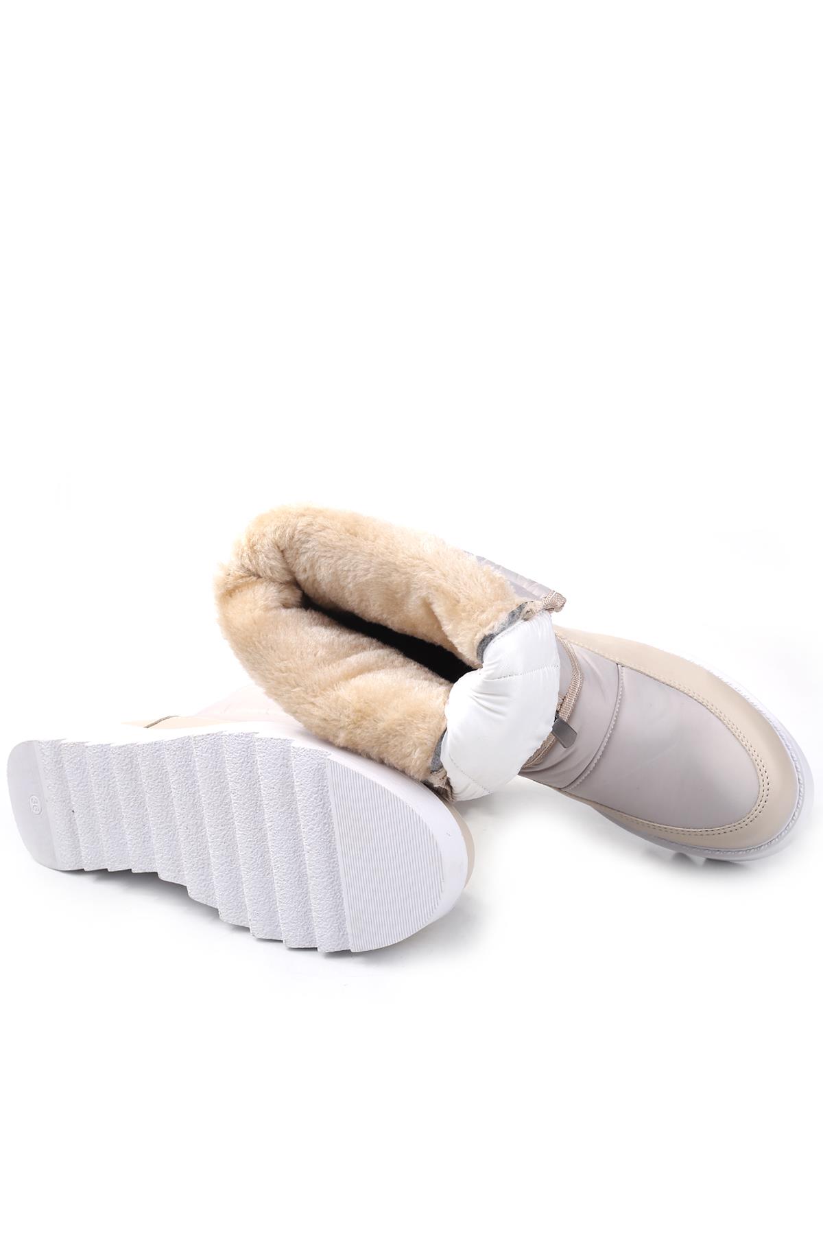 PapuçSepeti 2244 Kadın Kaymaz Taban Kürklü Termal Kar Botu - Görsel 7