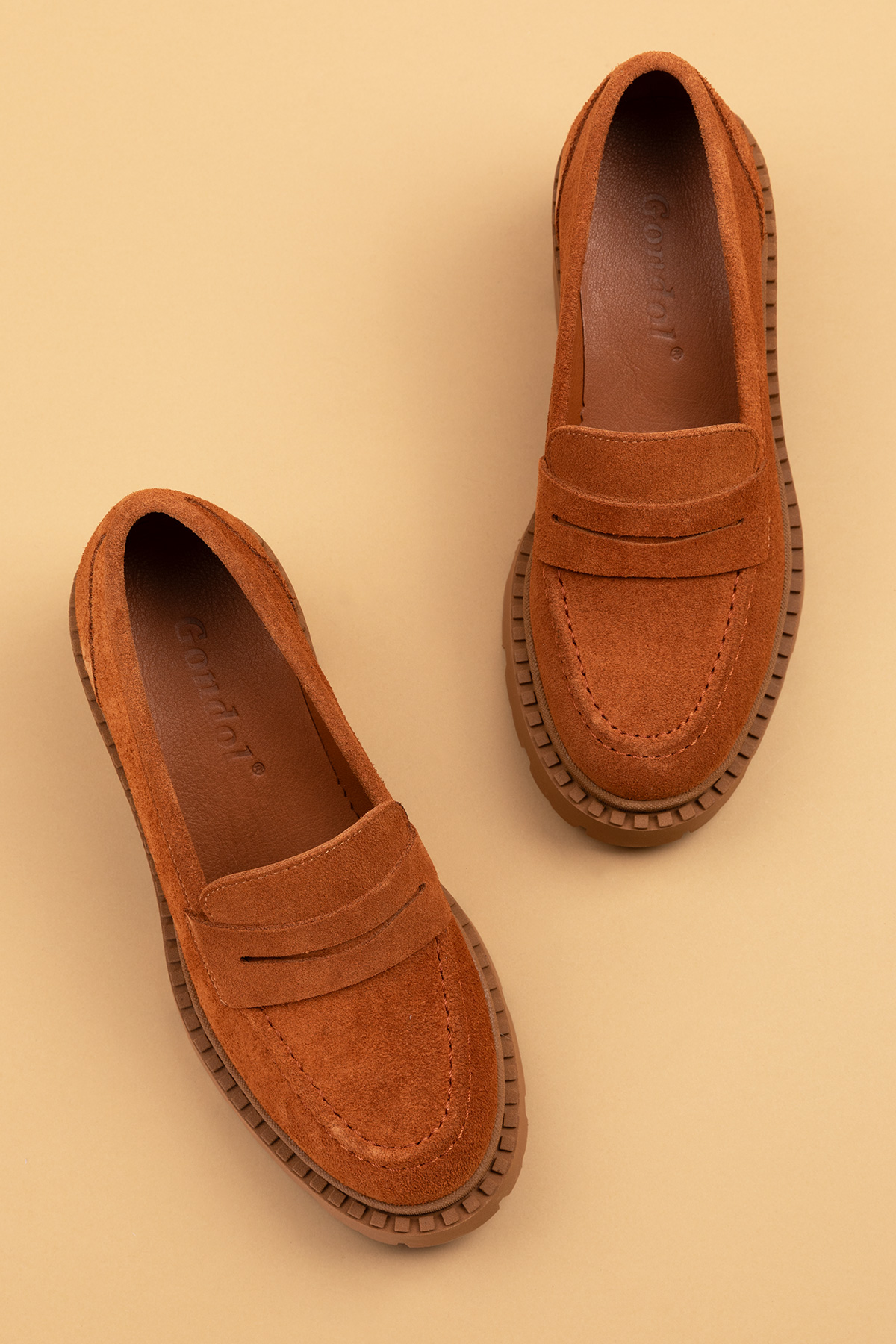 Gondol Hakiki Deri Kalın Taban Platform Topuklu Ayakkabı vtg.23802 - Görsel 4