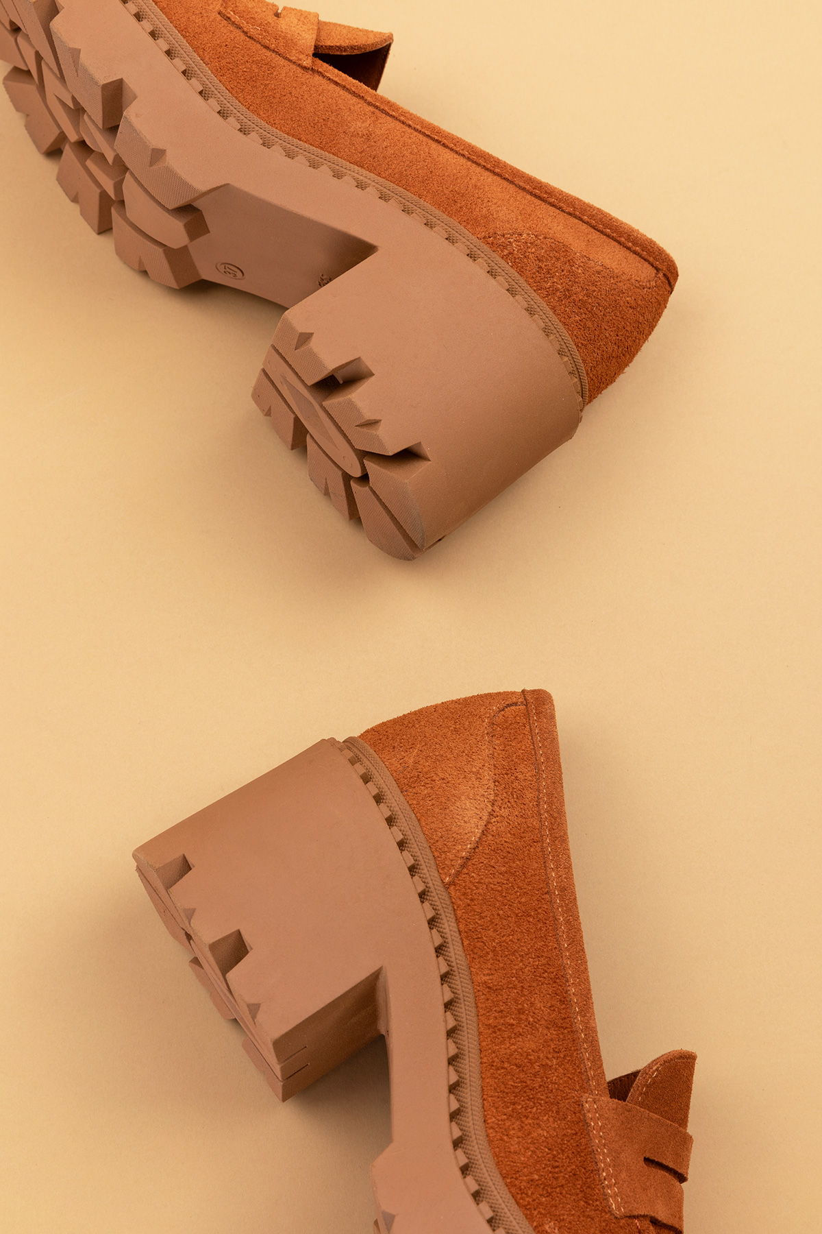 Gondol Hakiki Deri Kalın Taban Platform Topuklu Ayakkabı vtg.23802 - Görsel 6