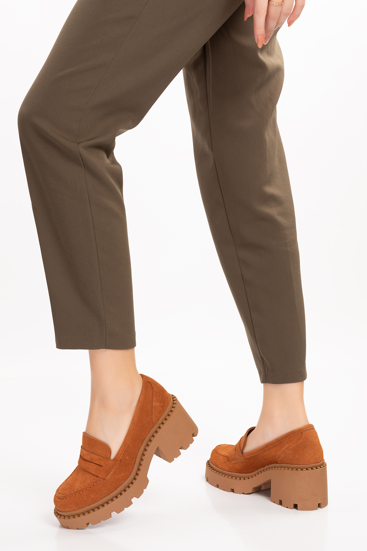 Gondol Hakiki Deri Kalın Taban Platform Topuklu Ayakkabı vtg.23802 - Görsel 9