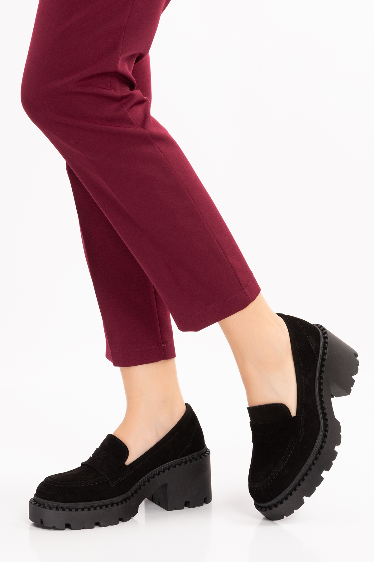 Gondol Hakiki Deri Kalın Taban Platform Topuklu Ayakkabı vtg.23802 - Görsel 5