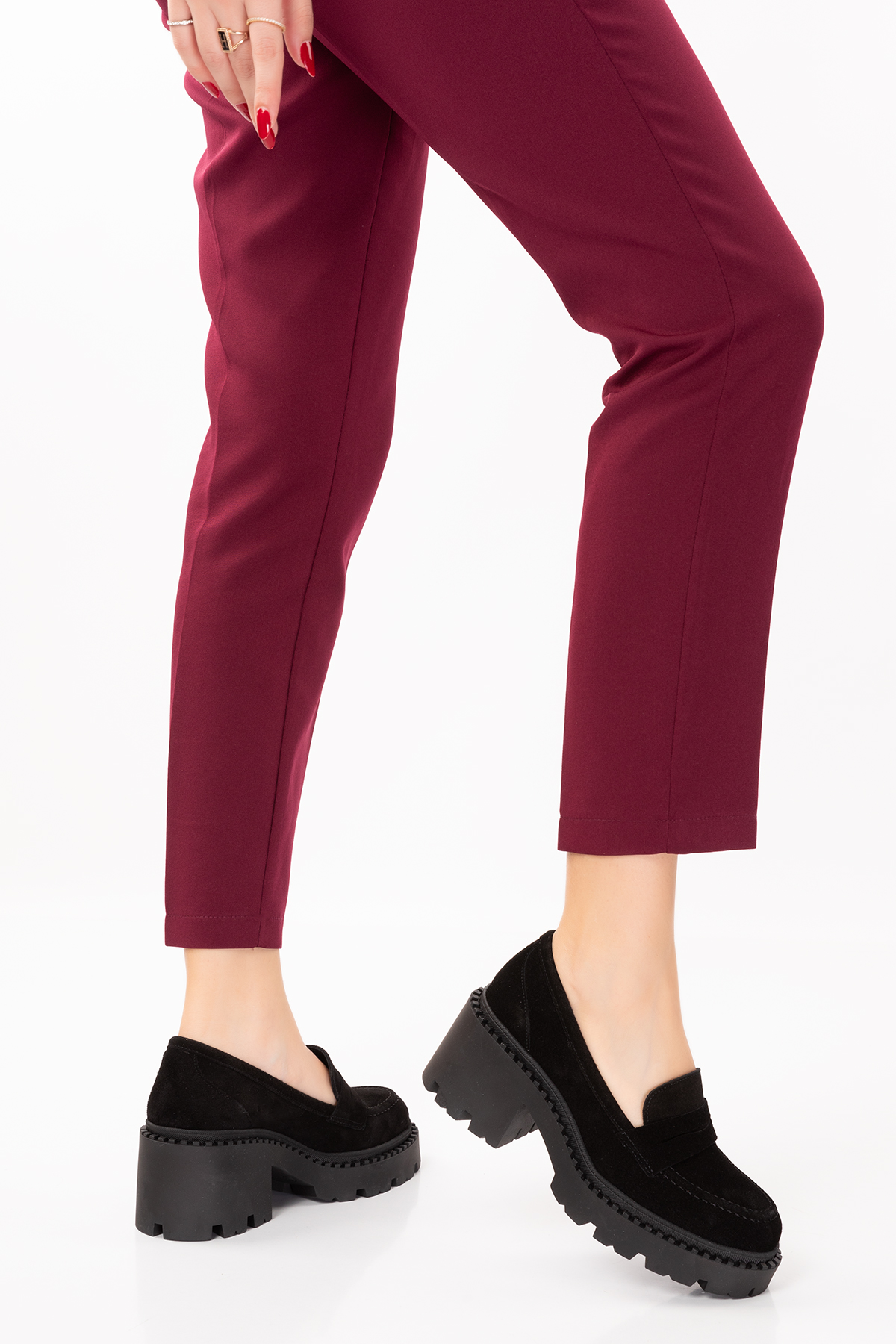 Gondol Hakiki Deri Kalın Taban Platform Topuklu Ayakkabı vtg.23802 - Görsel 6