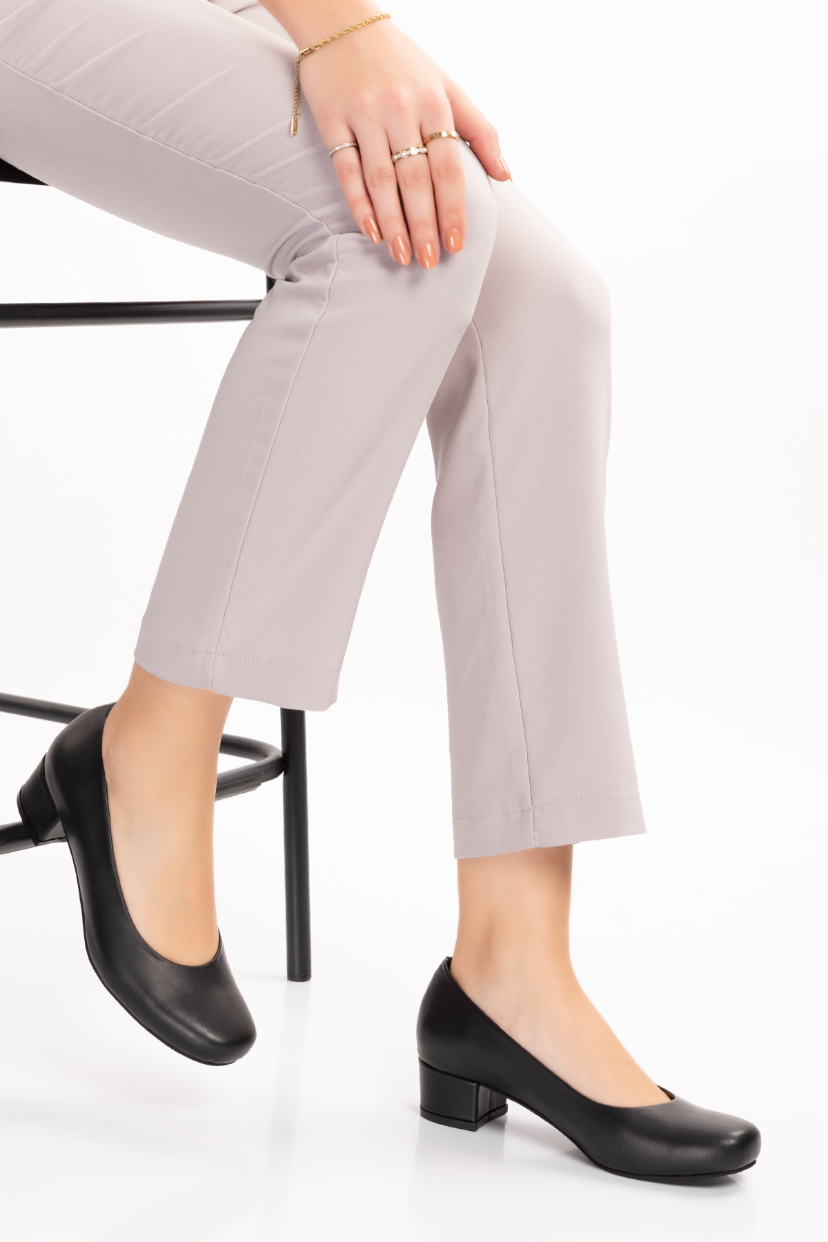 Gondol Kadın Hakiki Deri Rahat Topuklu Hostes Ayakkabı şhn.0242 - Görsel 2