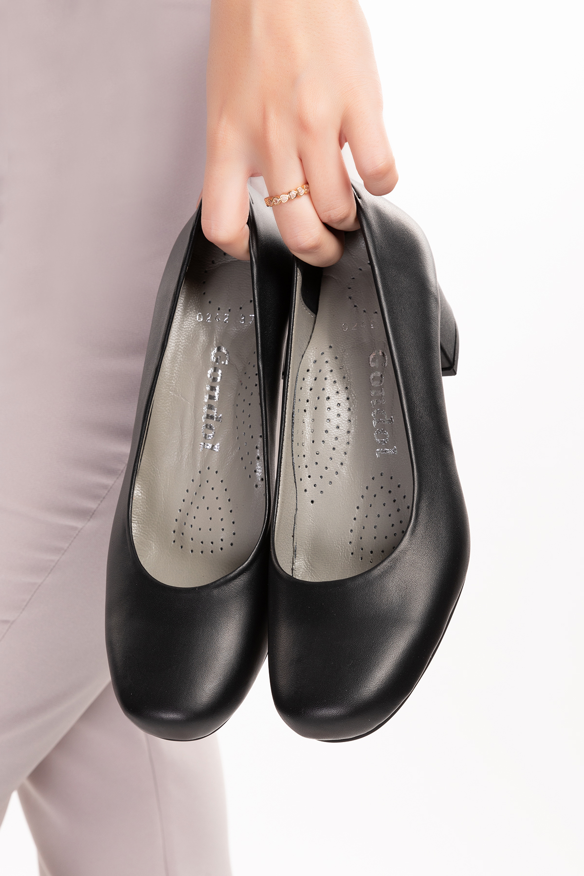 Gondol Kadın Hakiki Deri Rahat Topuklu Hostes Ayakkabı şhn.0242 - Görsel 3