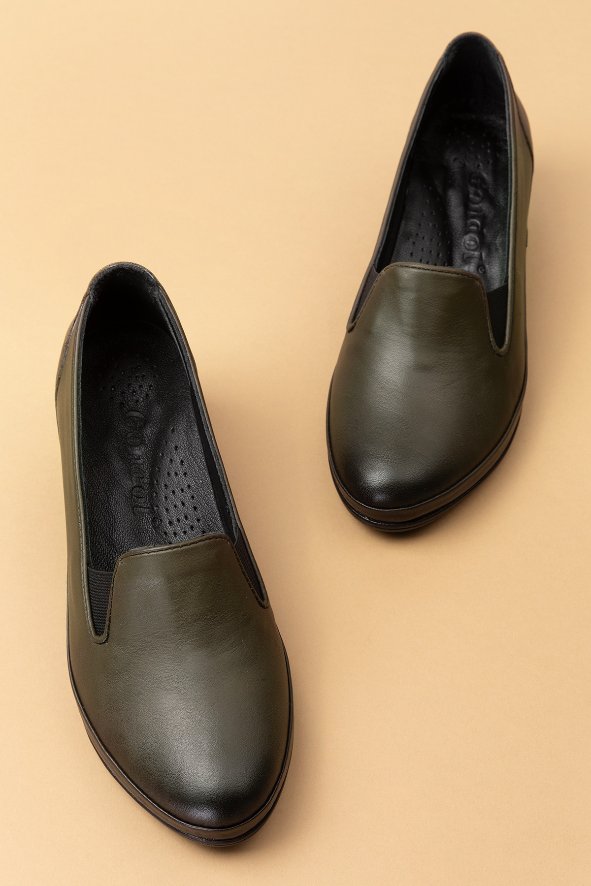 Gondol Hakiki Deri Kısa Topuklu Lastik Detaylı Ayakkabı msa.65 - Görsel 8