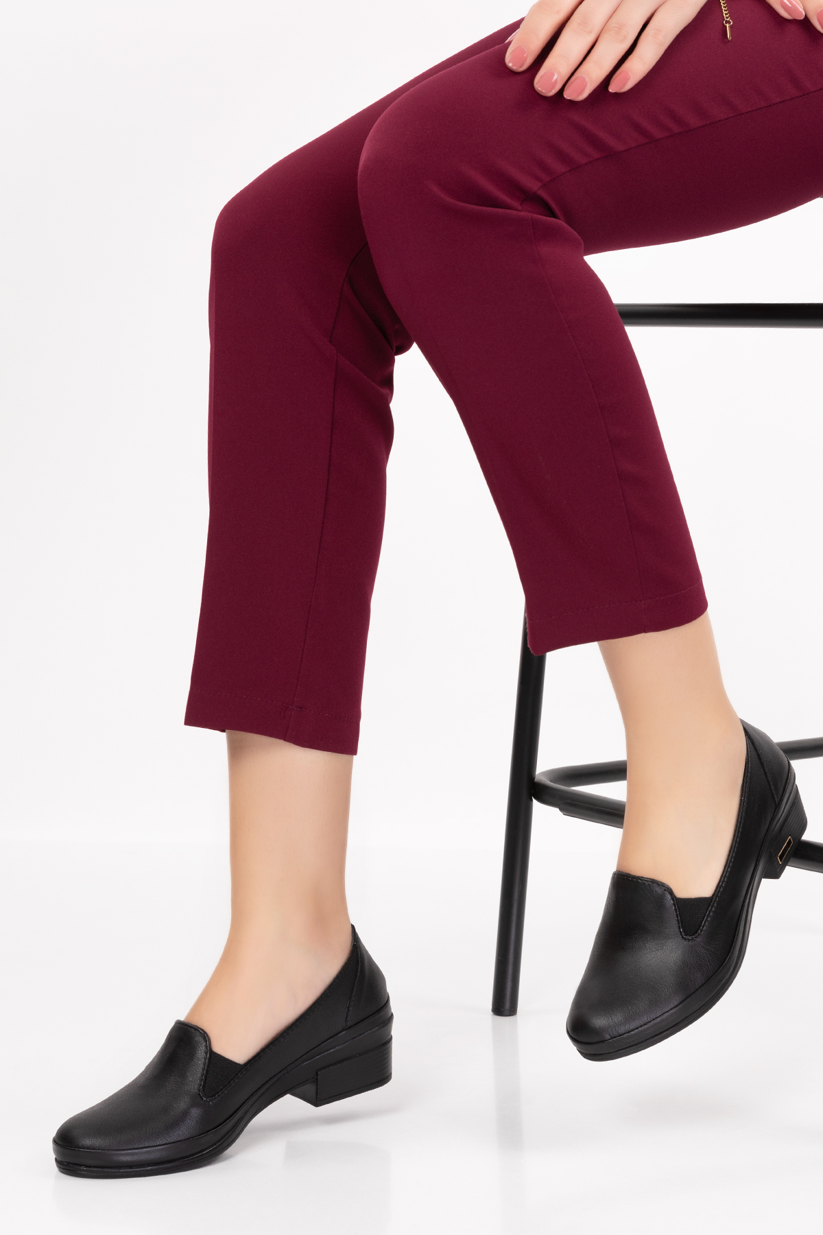 Gondol Hakiki Deri Kısa Topuklu Lastik Detaylı Ayakkabı msa.65 - Görsel 2