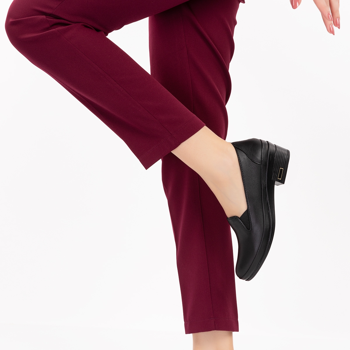 Gondol Hakiki Deri Kısa Topuklu Lastik Detaylı Ayakkabı msa.65 - Görsel 8