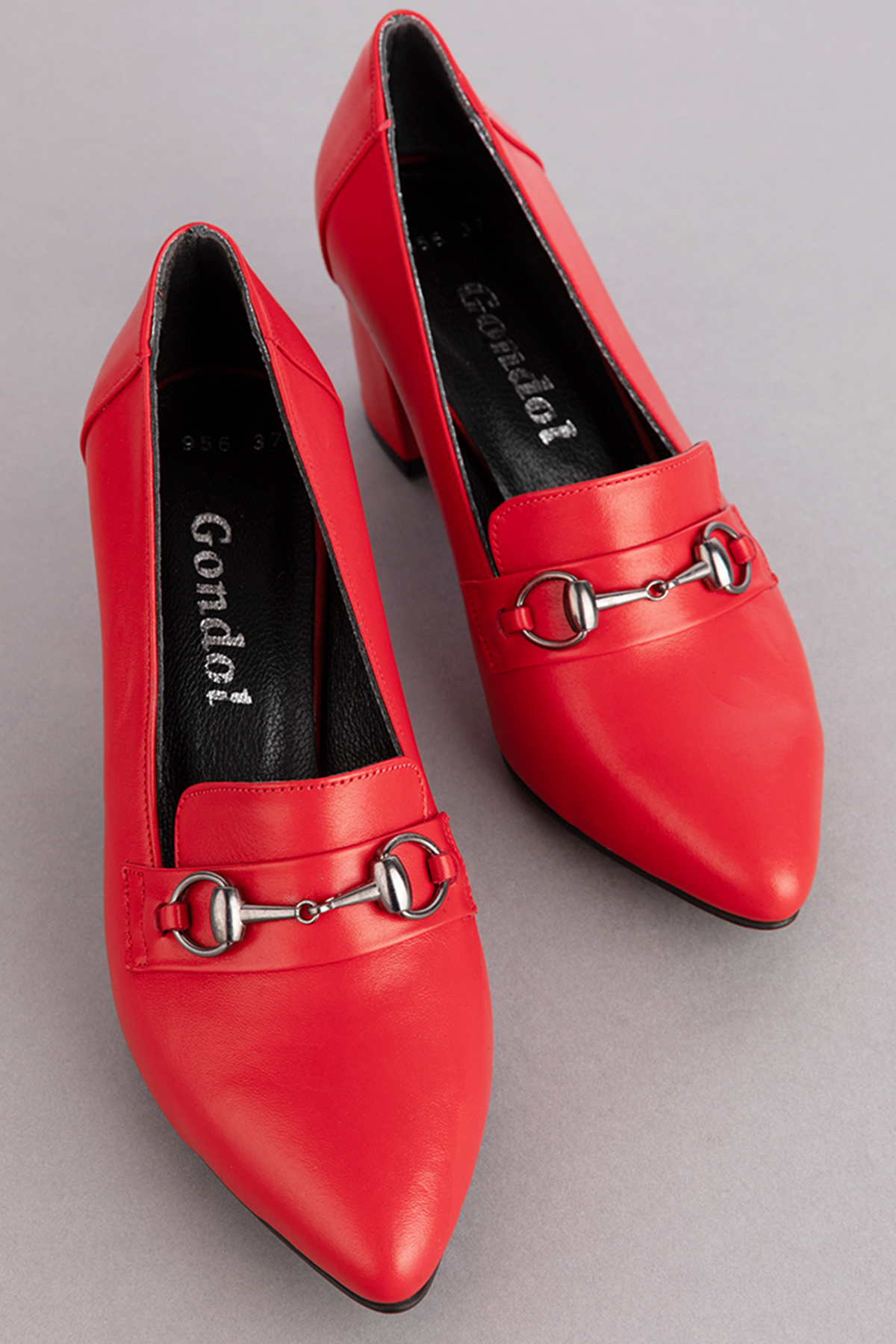 Gondol Kadın Hakiki Deri Klasik Topuklu Toka Detaylı Ayakkabı şhn.956 - Görsel 8