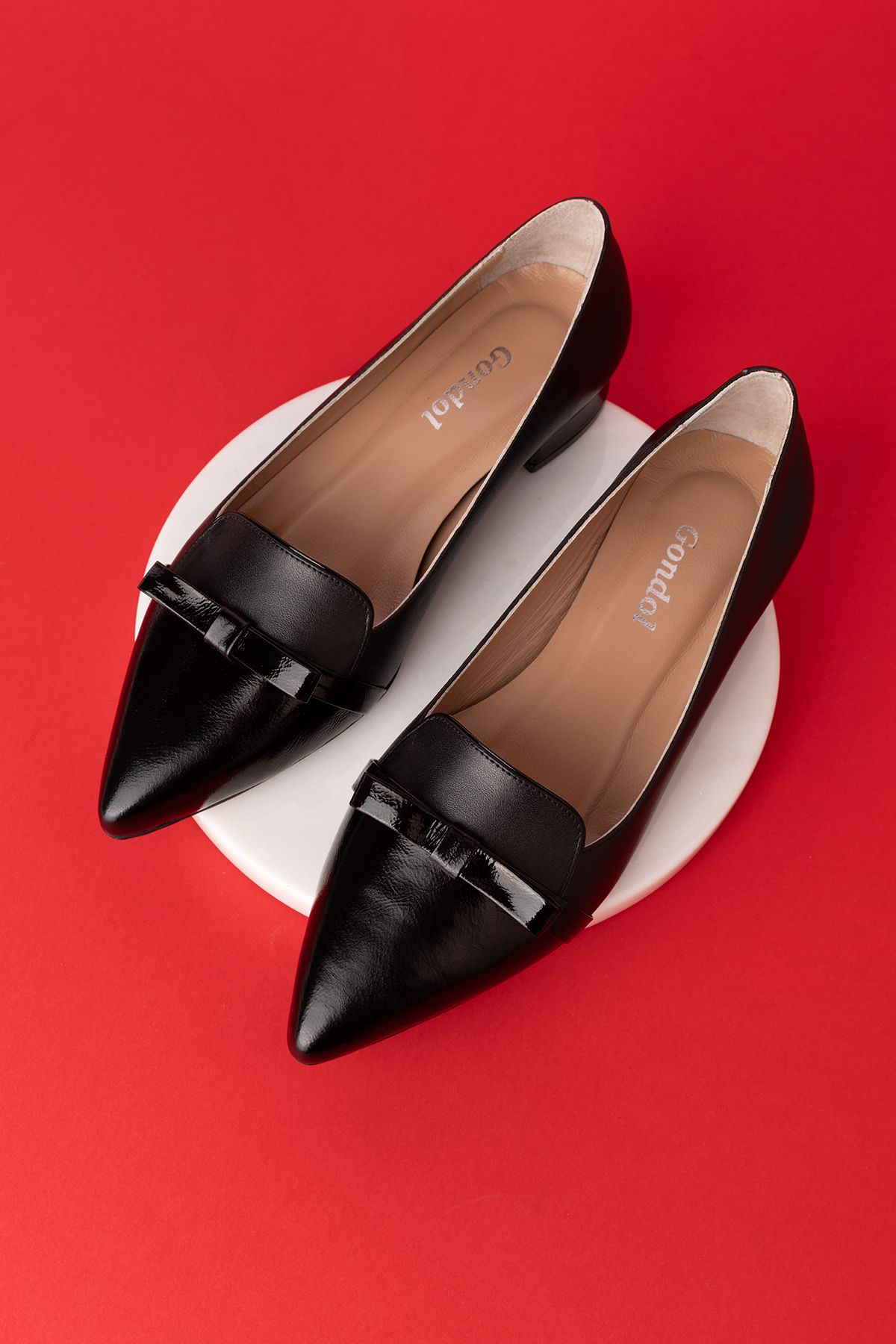 Gondol Hakiki Deri Fiyonk Detaylı Kısa Topuklu Ayakkabı ast.8429 - Görsel 9