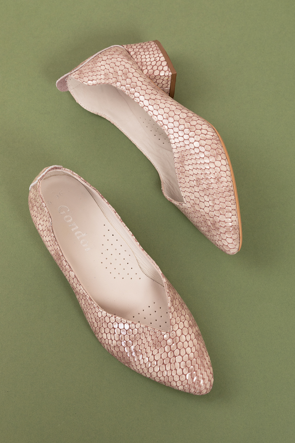 Gondol Hakiki Deri Klasik Topuklu Şık Ayakkabı şhn.1068 - Görsel 5