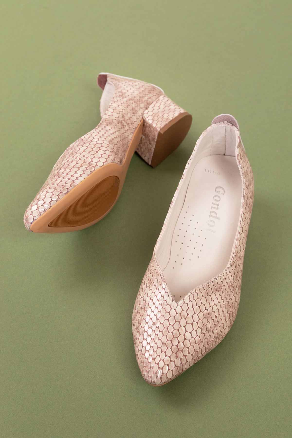 Gondol Hakiki Deri Klasik Topuklu Şık Ayakkabı şhn.1068 - Görsel 6