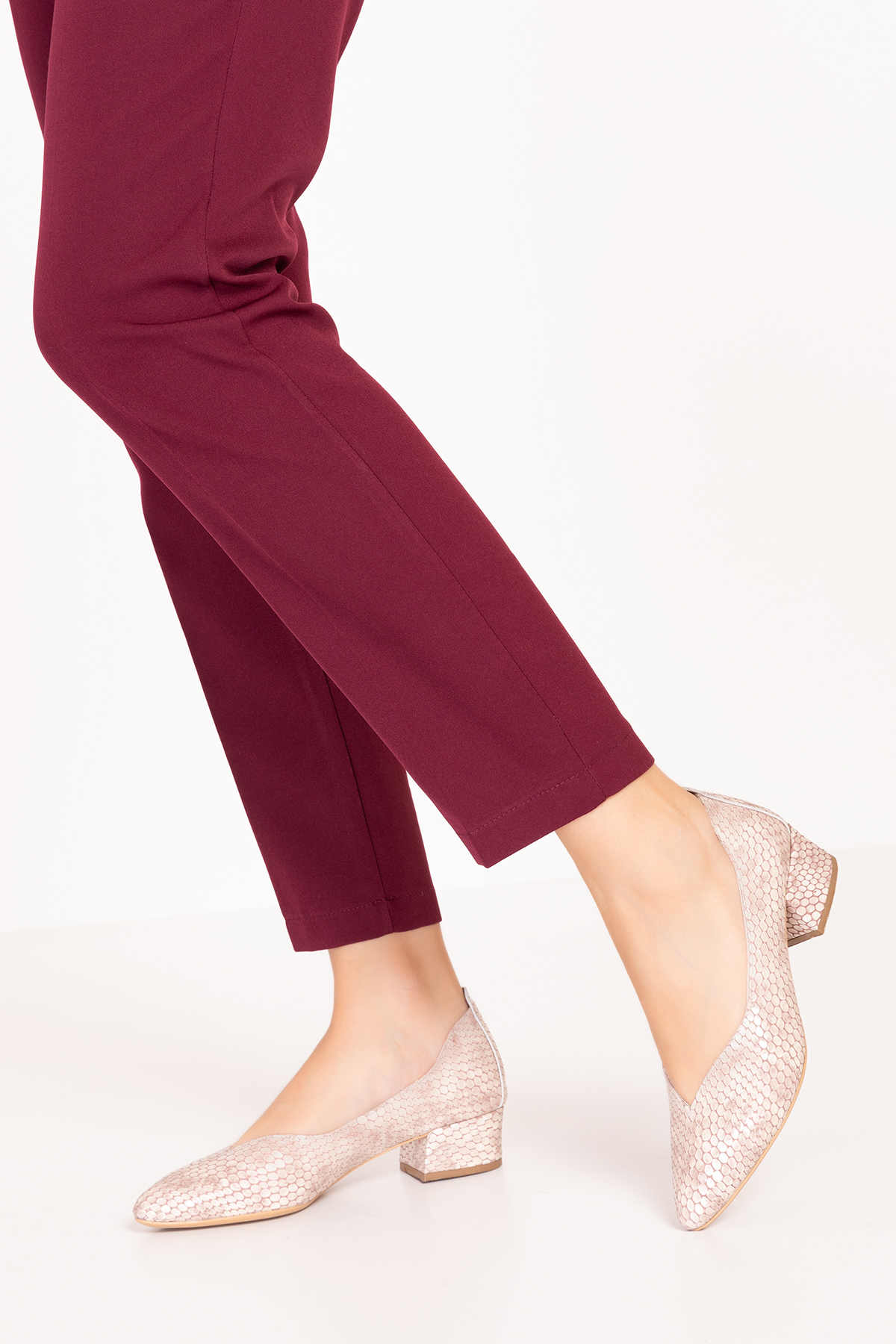 Gondol Hakiki Deri Klasik Topuklu Şık Ayakkabı şhn.1068 - Görsel 7