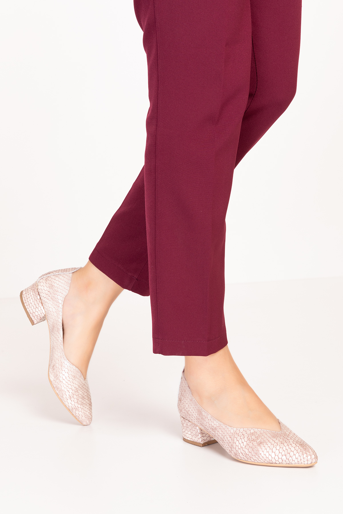 Gondol Hakiki Deri Klasik Topuklu Şık Ayakkabı şhn.1068 - Görsel 8