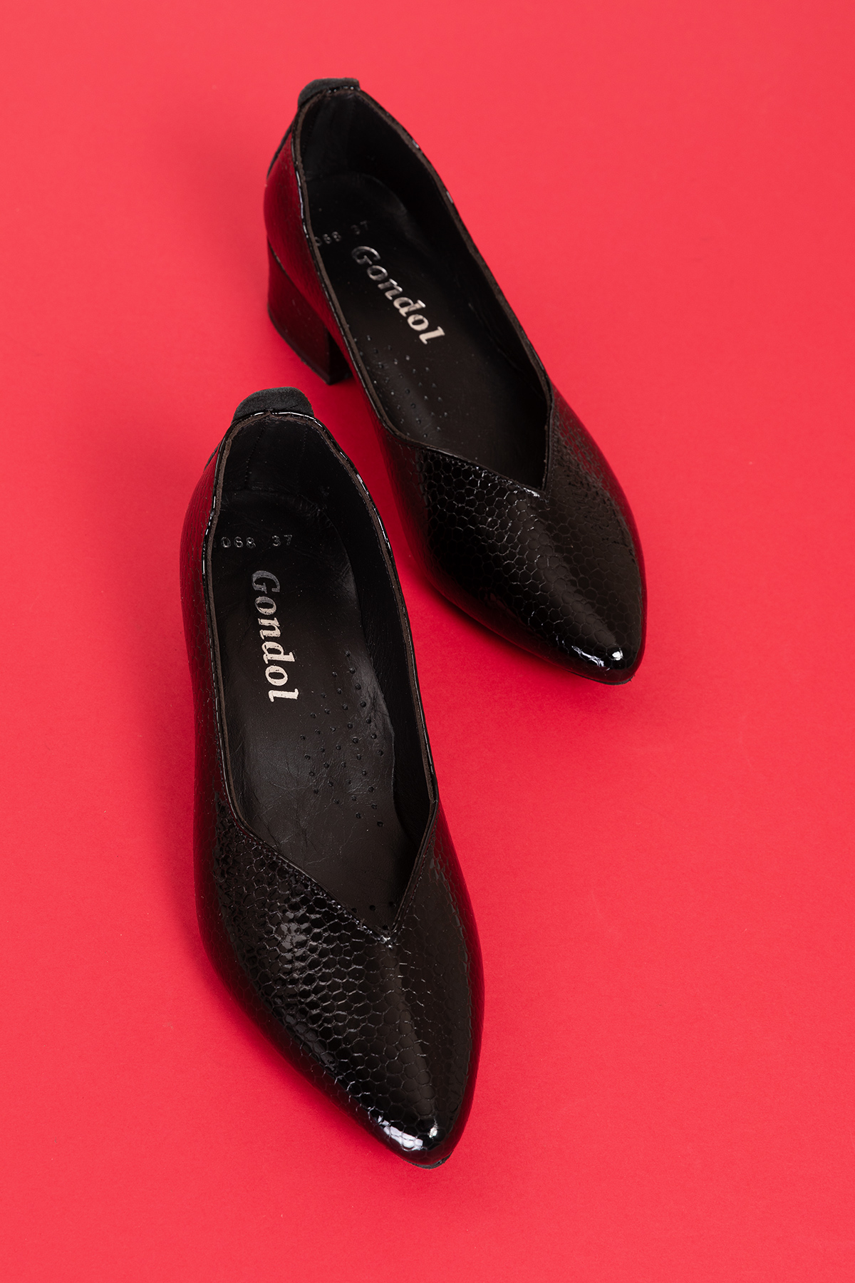 Gondol Hakiki Deri Klasik Topuklu Şık Ayakkabı şhn.1068 - Görsel 5