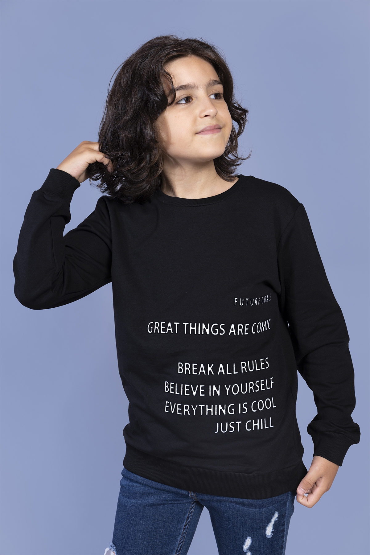 Toontoy Erkek Çocuk Kabartma Baskılı Sweatshirt