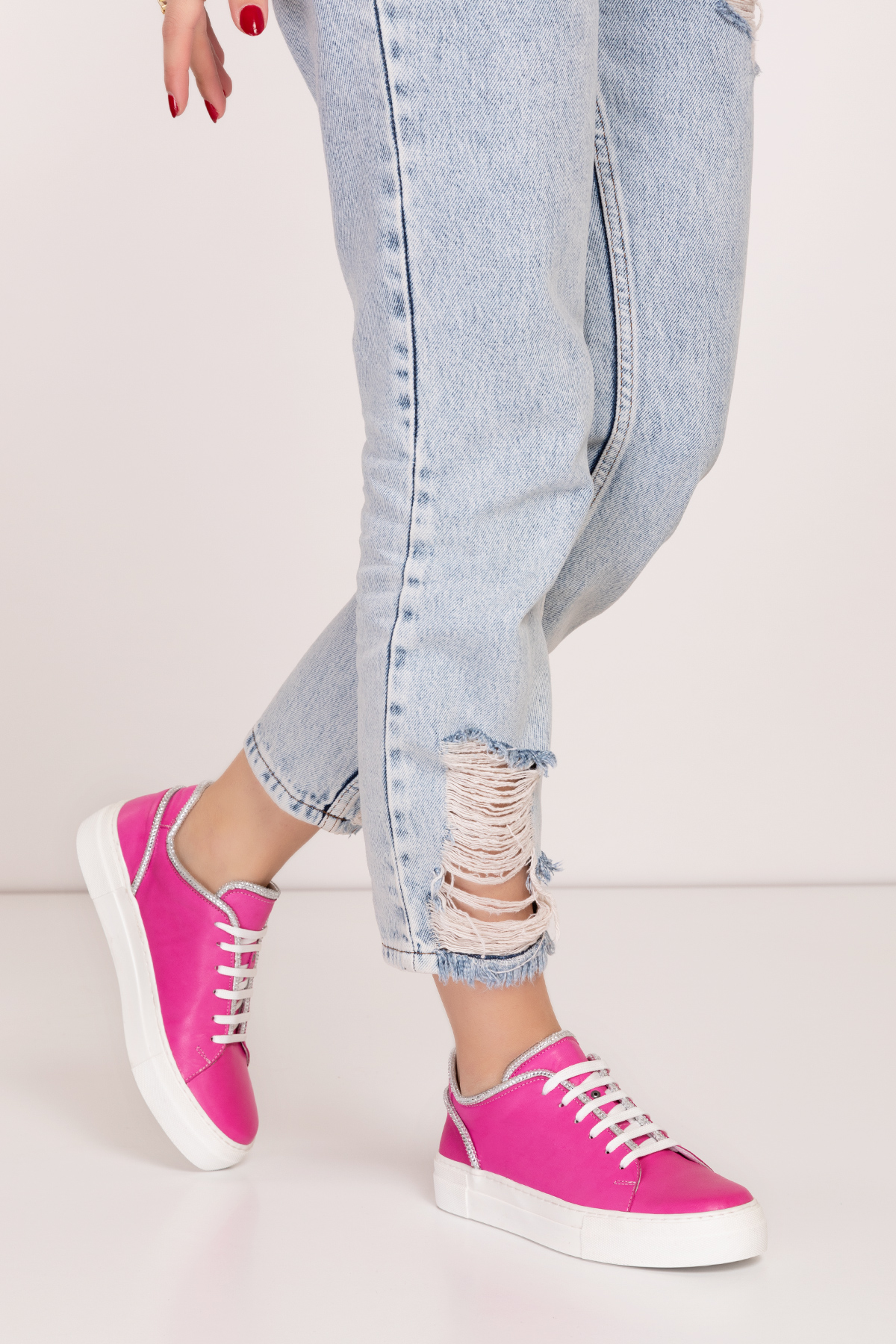 Gondol Hakiki Deri Taş Detay Anatomik Taban Spor Ayakkabı Als.1358 - Görsel 2