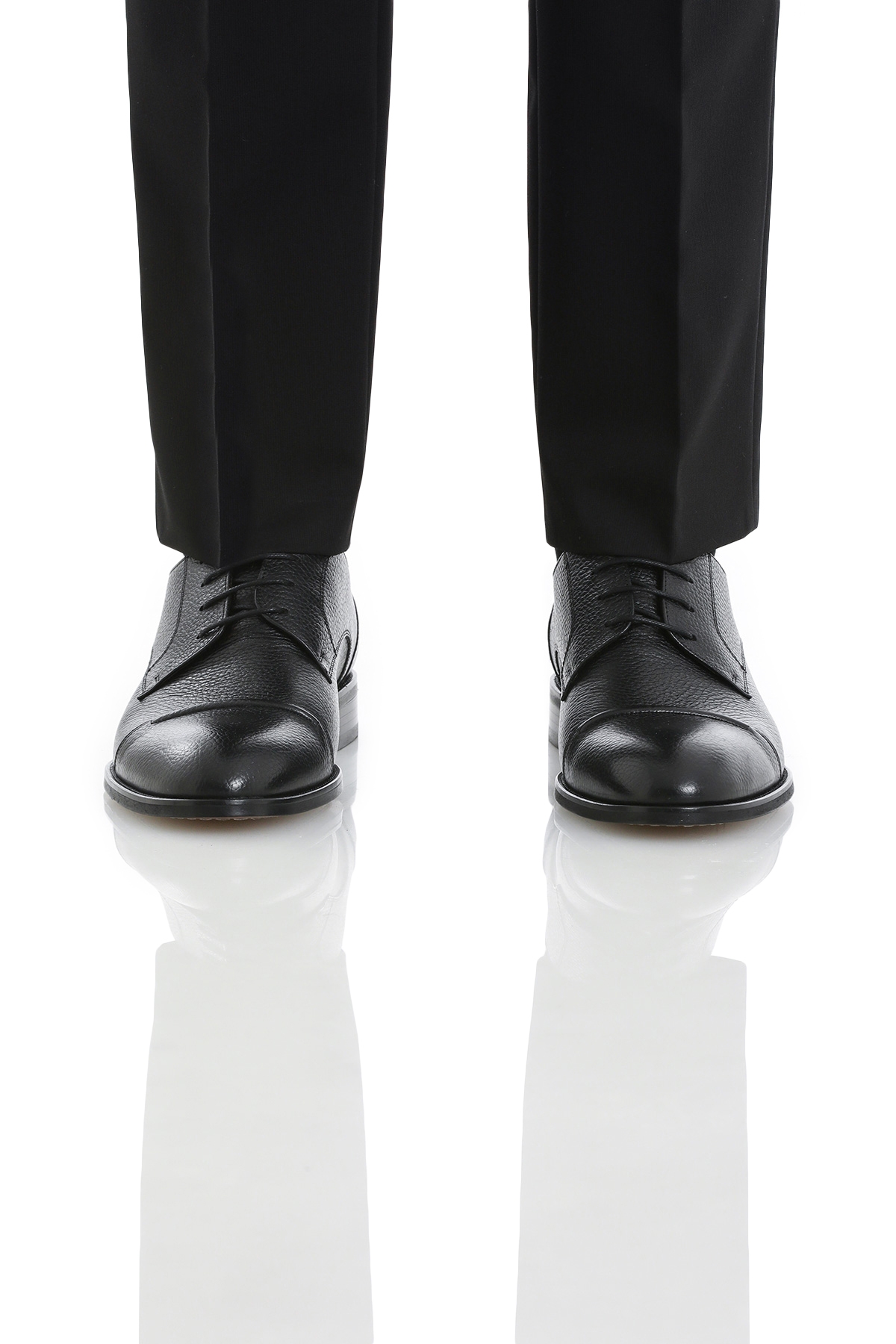 Siyah Klasik Bağcıklı Deri Ayakkabı - Görsel 2