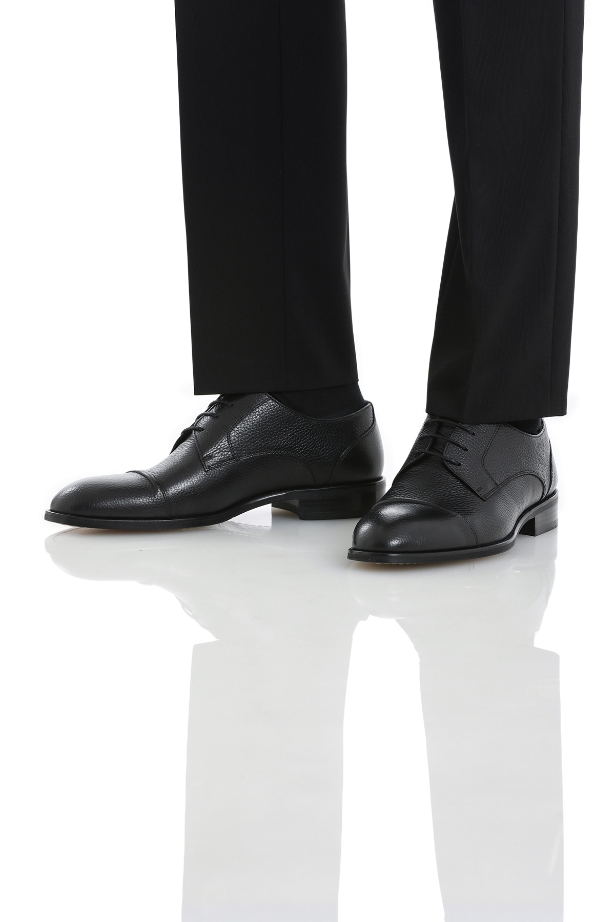 Siyah Klasik Bağcıklı Deri Ayakkabı - Görsel 3