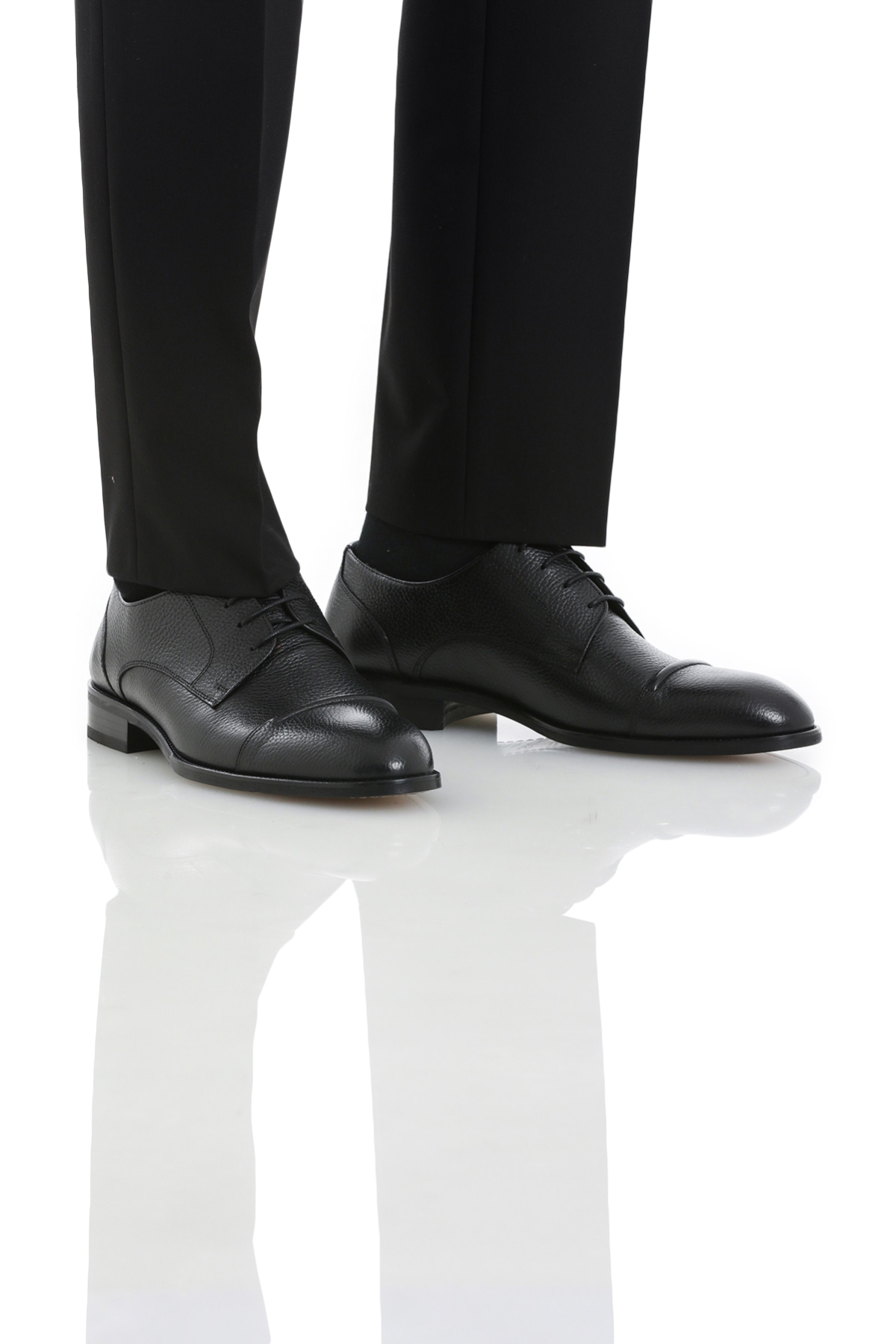 Siyah Klasik Bağcıklı Deri Ayakkabı - Görsel 4