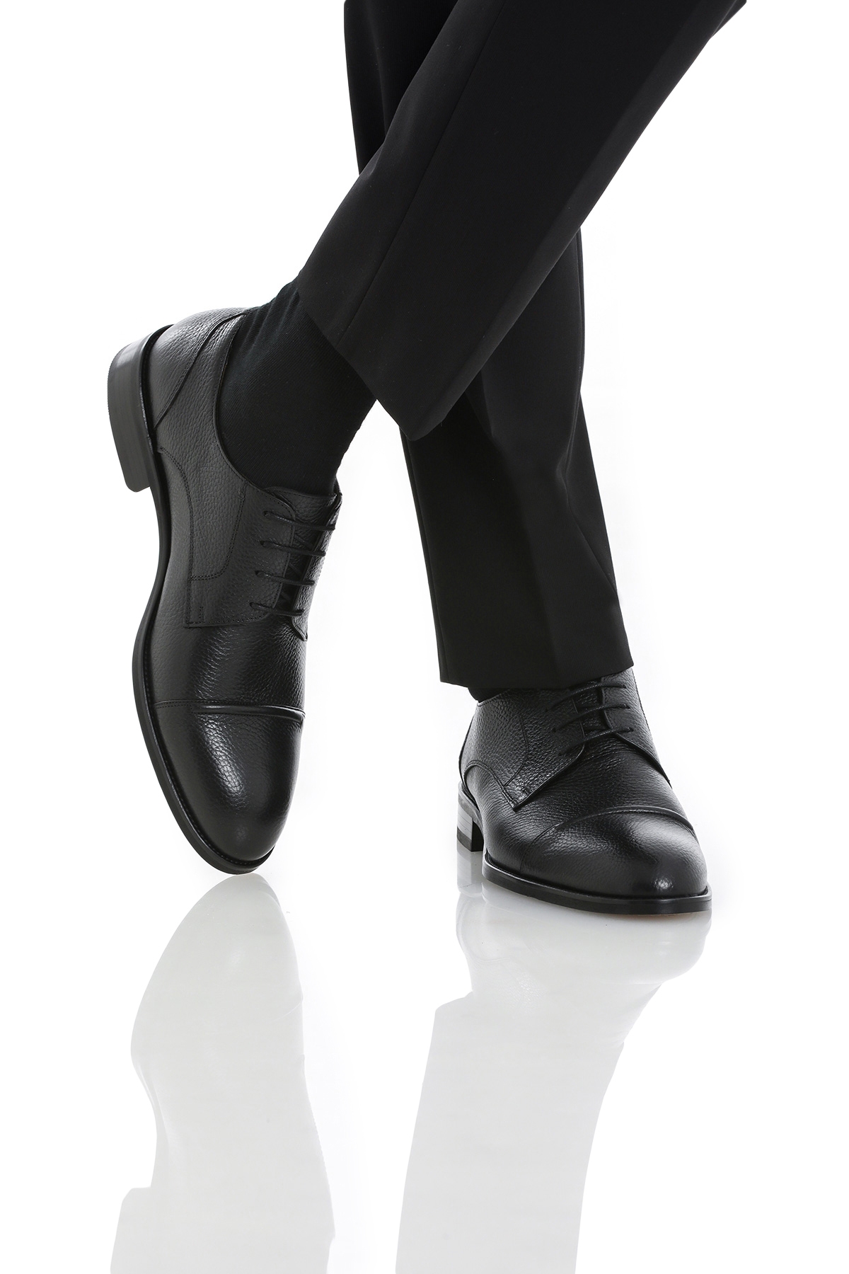 Siyah Klasik Bağcıklı Deri Ayakkabı - Görsel 5