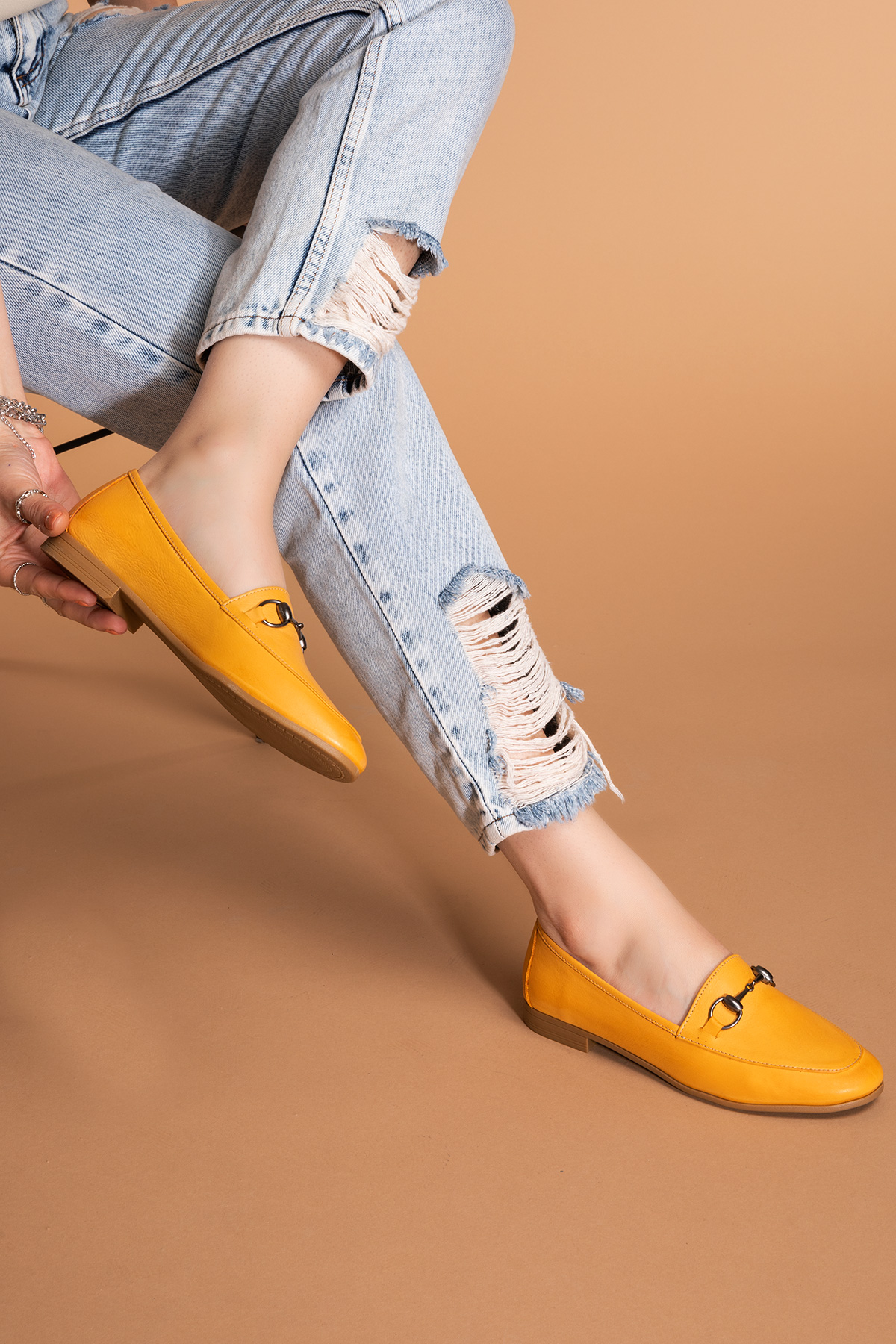 Gondol Hakiki Deri Kadın Babet iz.3501 - Görsel 3